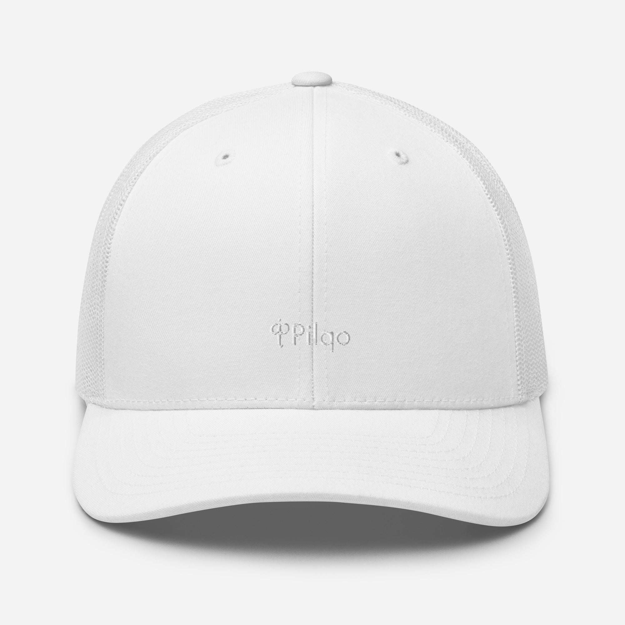 Trucker cap with a white logo