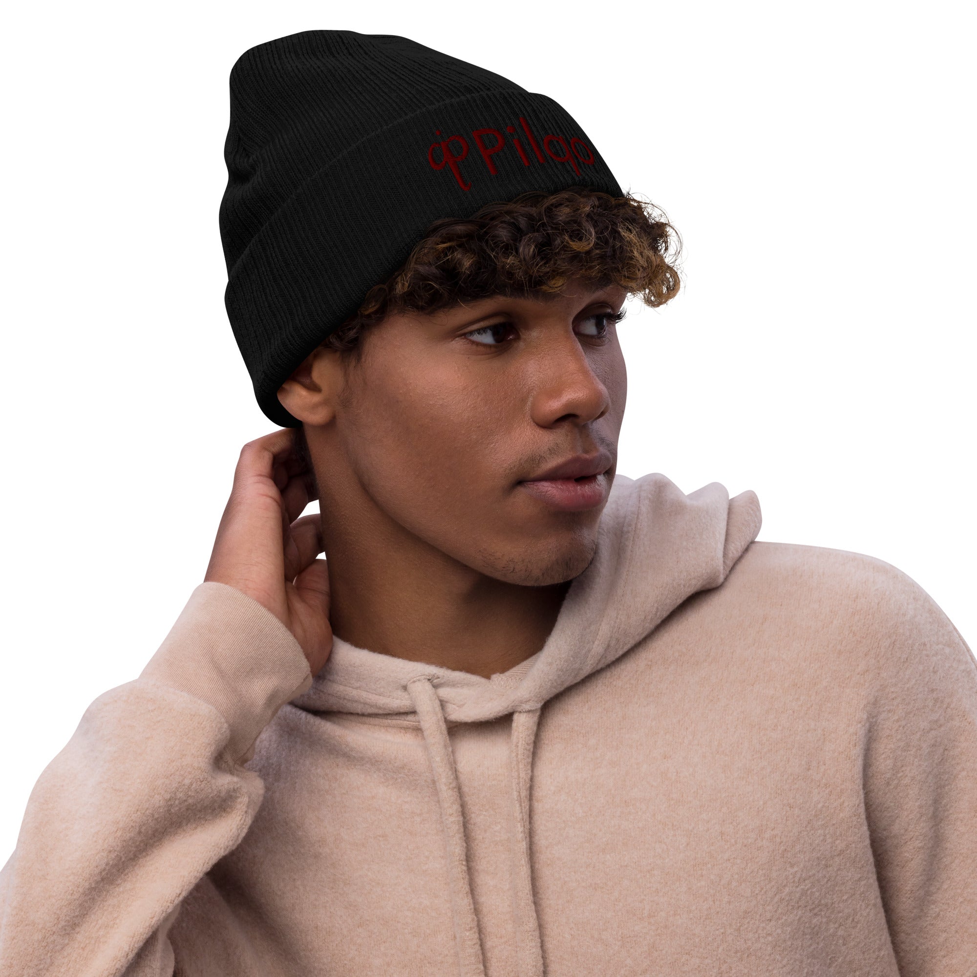 Ribbed knit beanie with logo