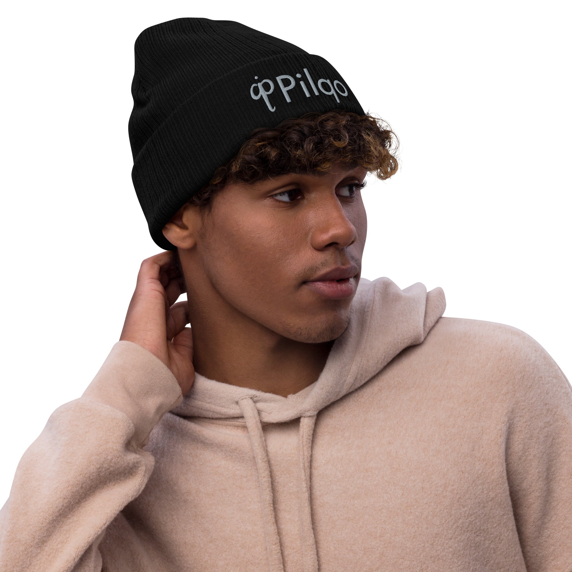 Ribbed knit beanie with 3D logo