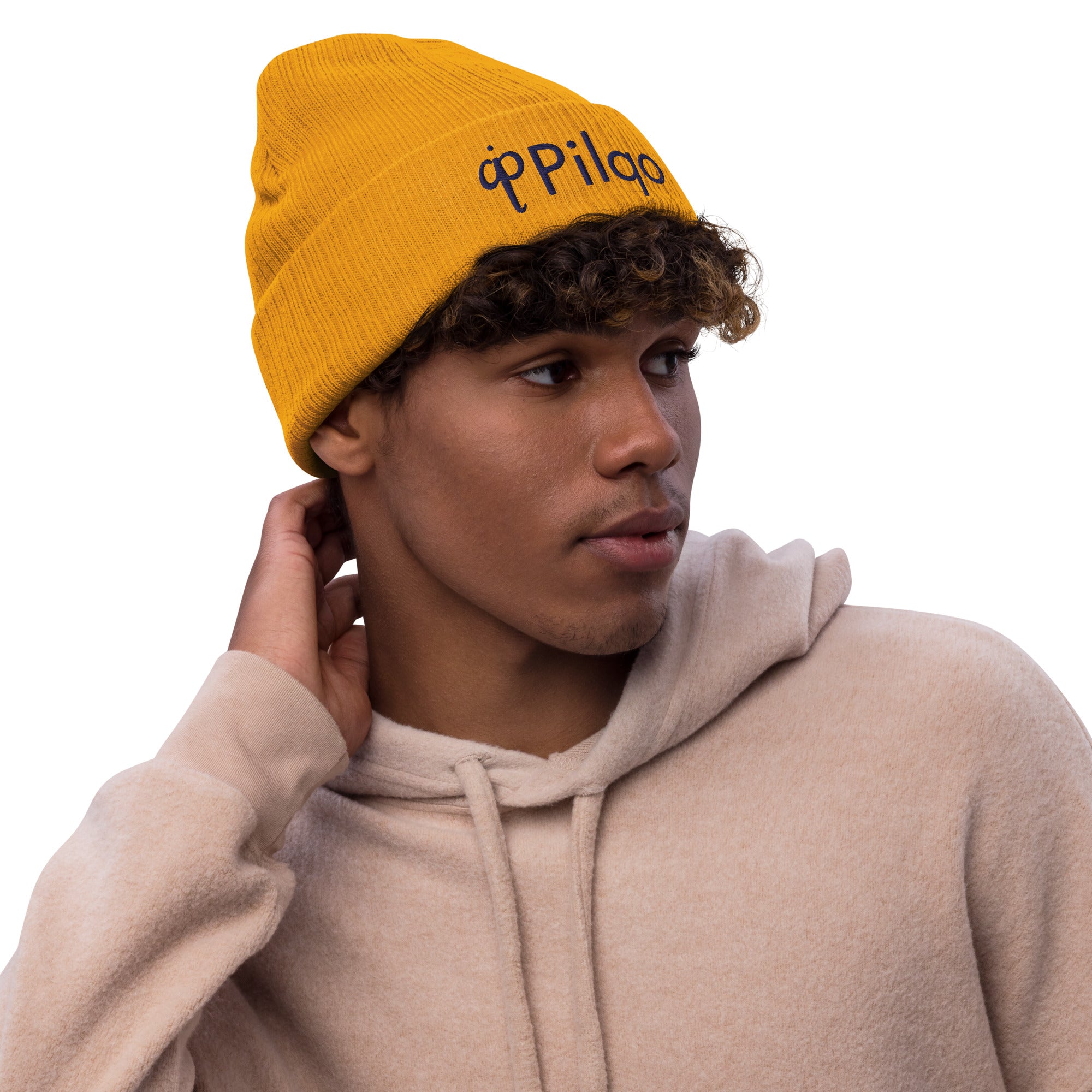 Ribbed knit beanie with logo