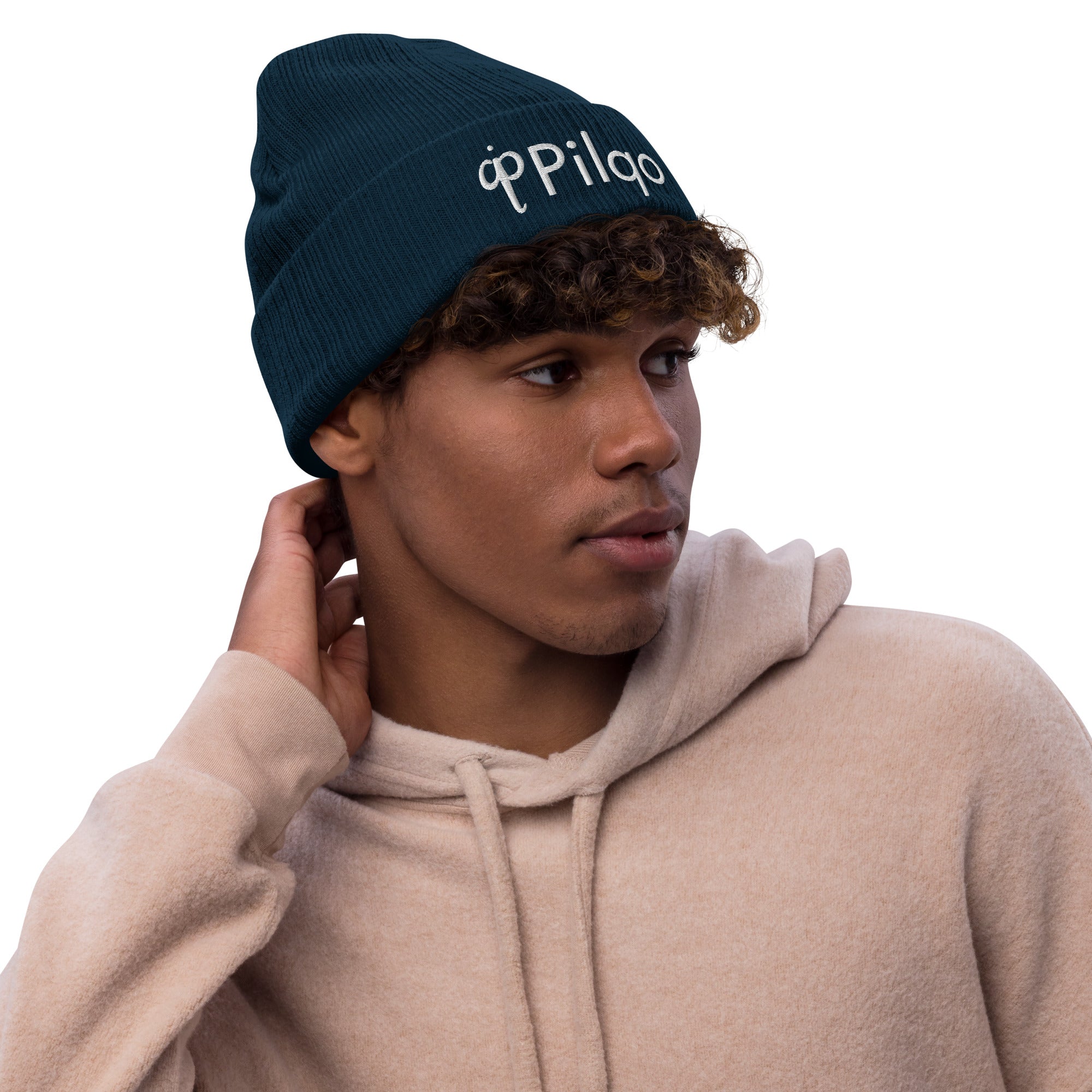 Ribbed knit beanie with logo