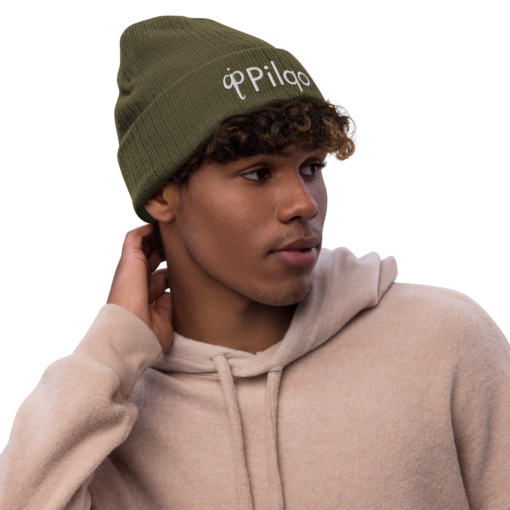 Ribbed knit beanie with 3D logo