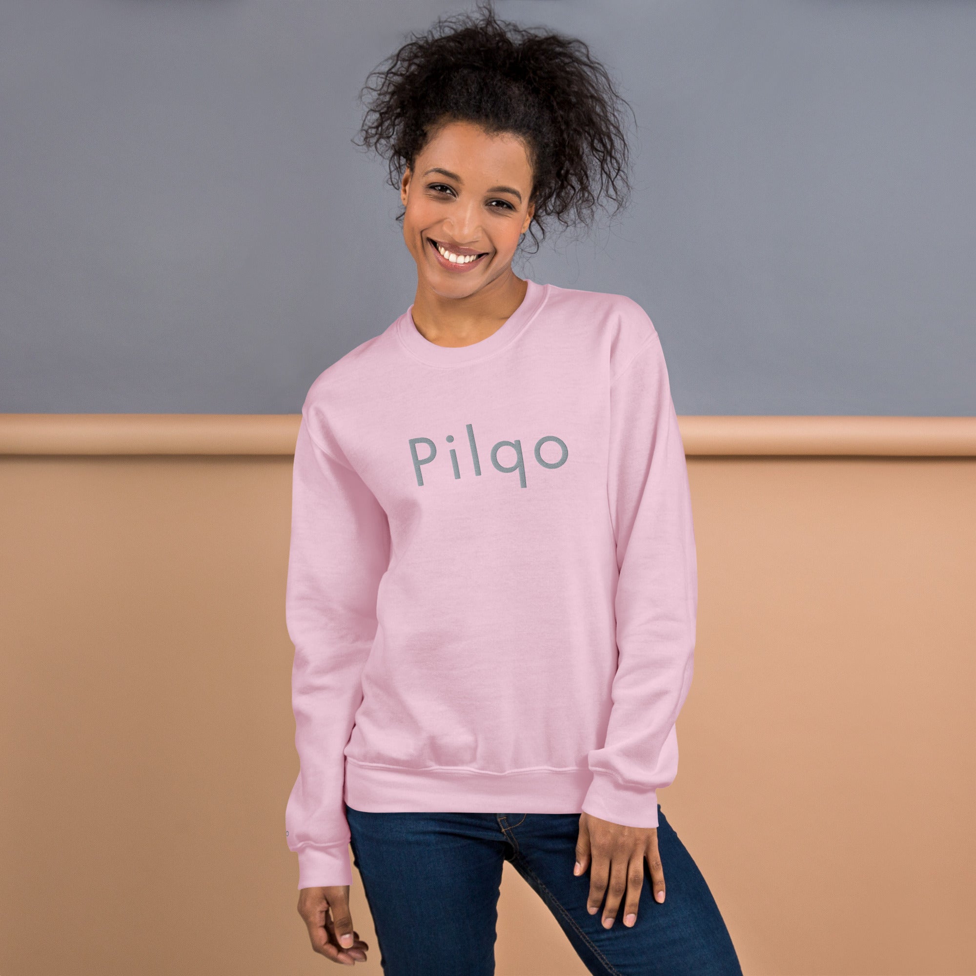 Sweatshirt with embroidery text