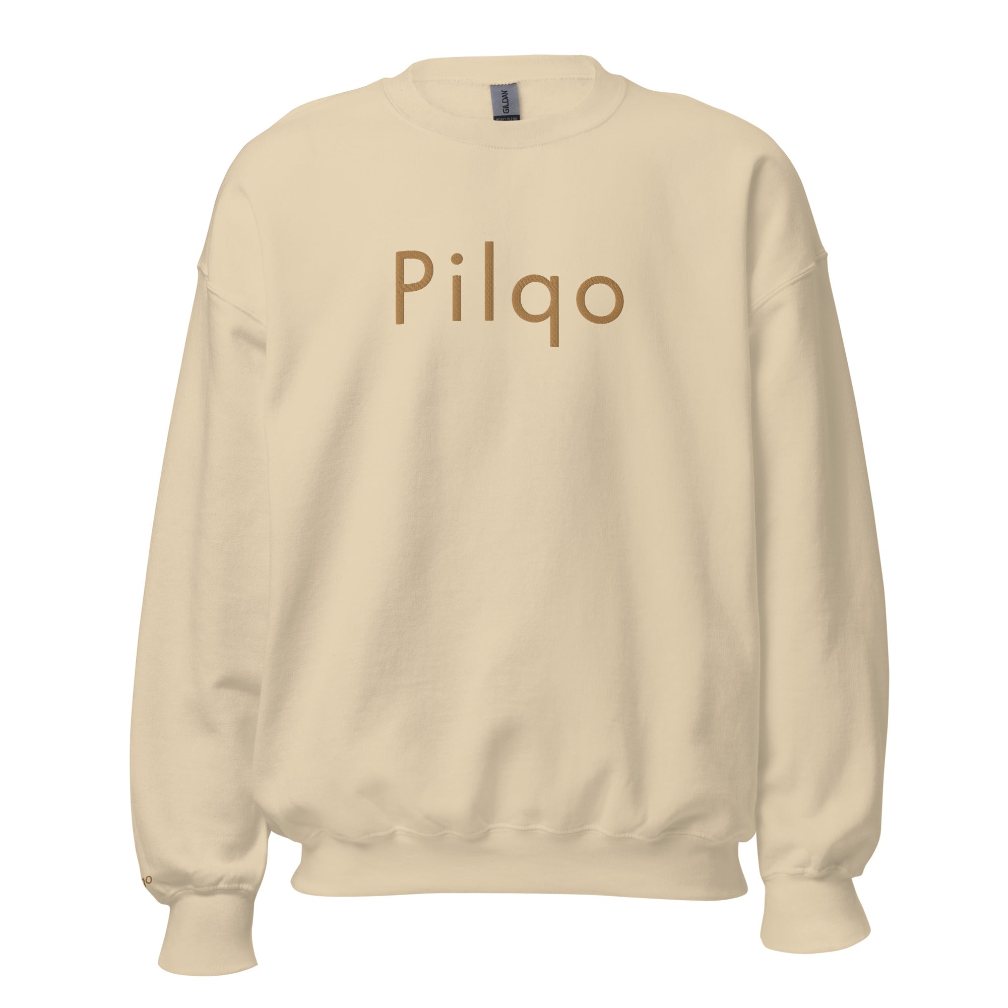 Sweatshirt mit aufgesticktem Text und Logo am Handgelenk