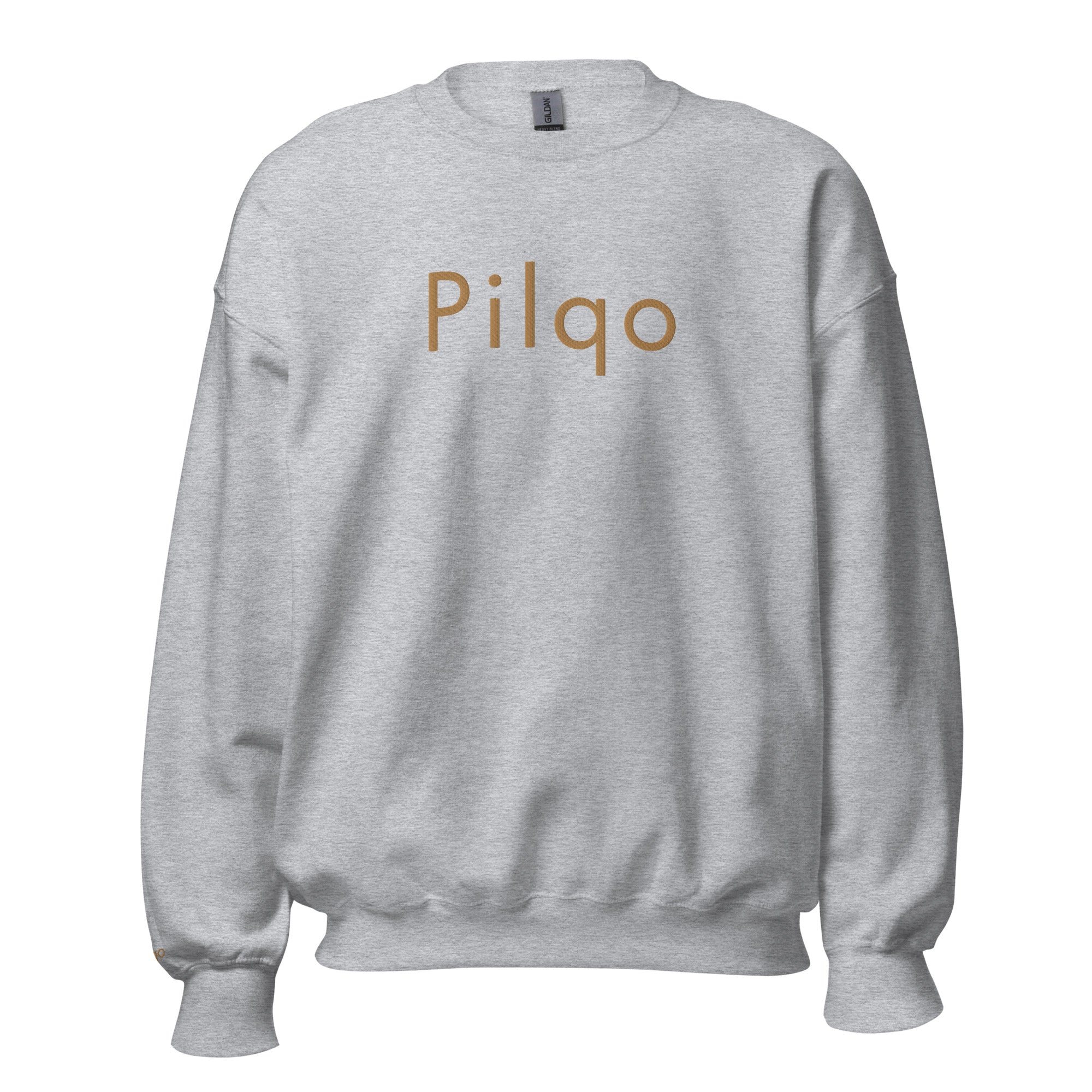 Sweatshirt mit aufgesticktem Text und Logo am Handgelenk