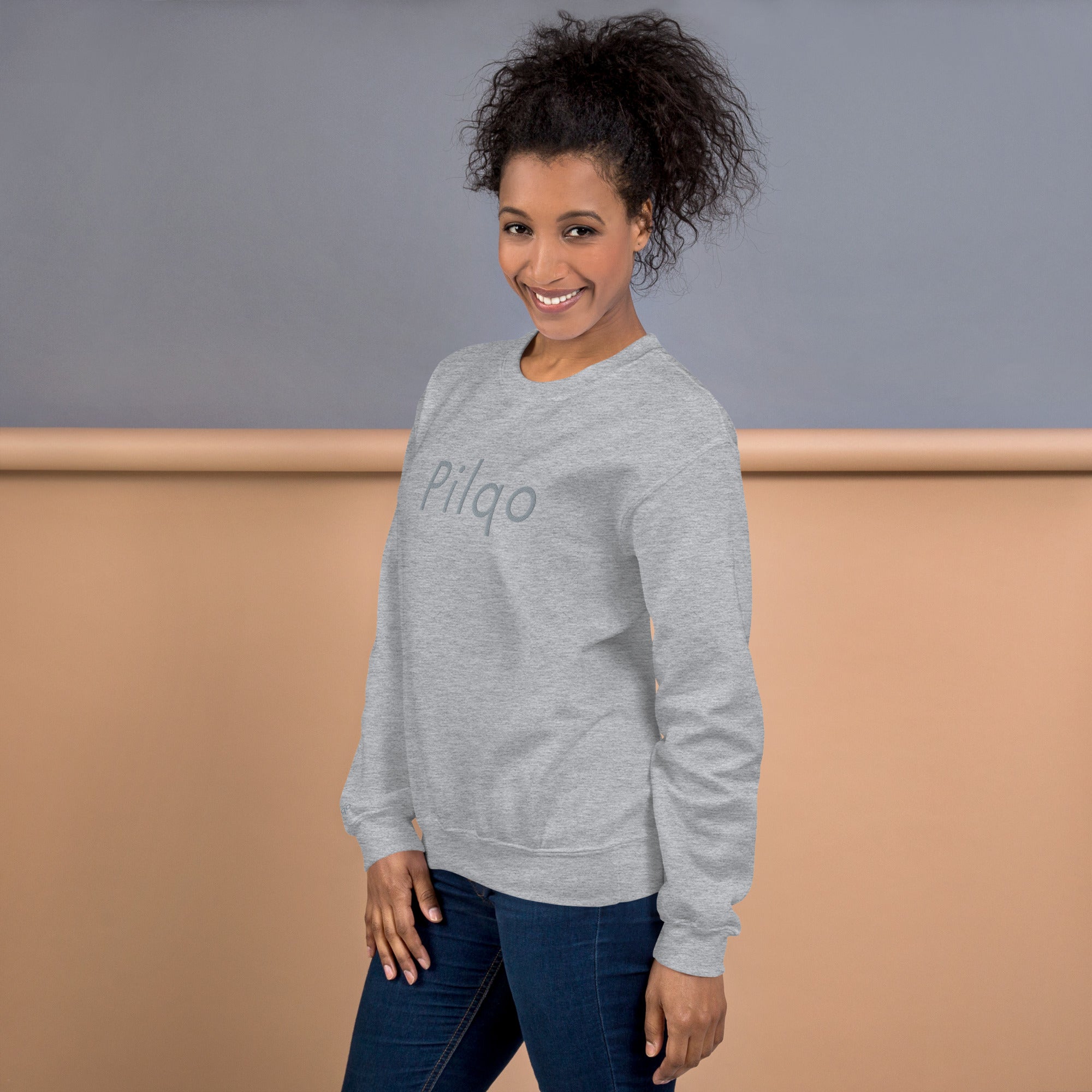 Sweatshirt with embroidery text