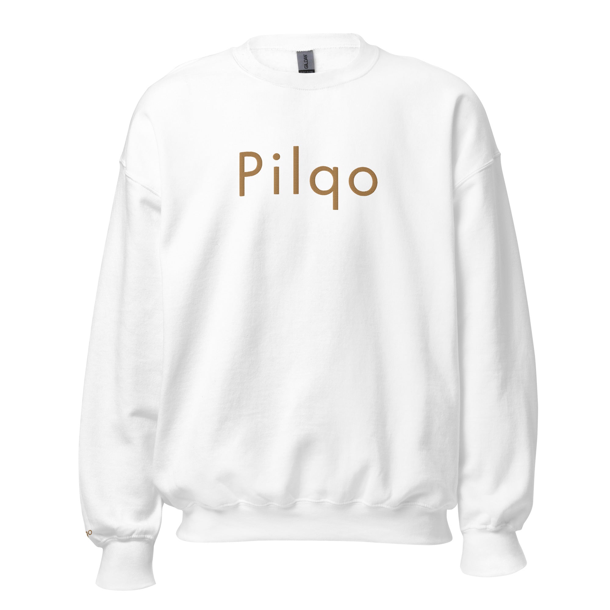 Sweatshirt mit aufgesticktem Text und Logo am Handgelenk