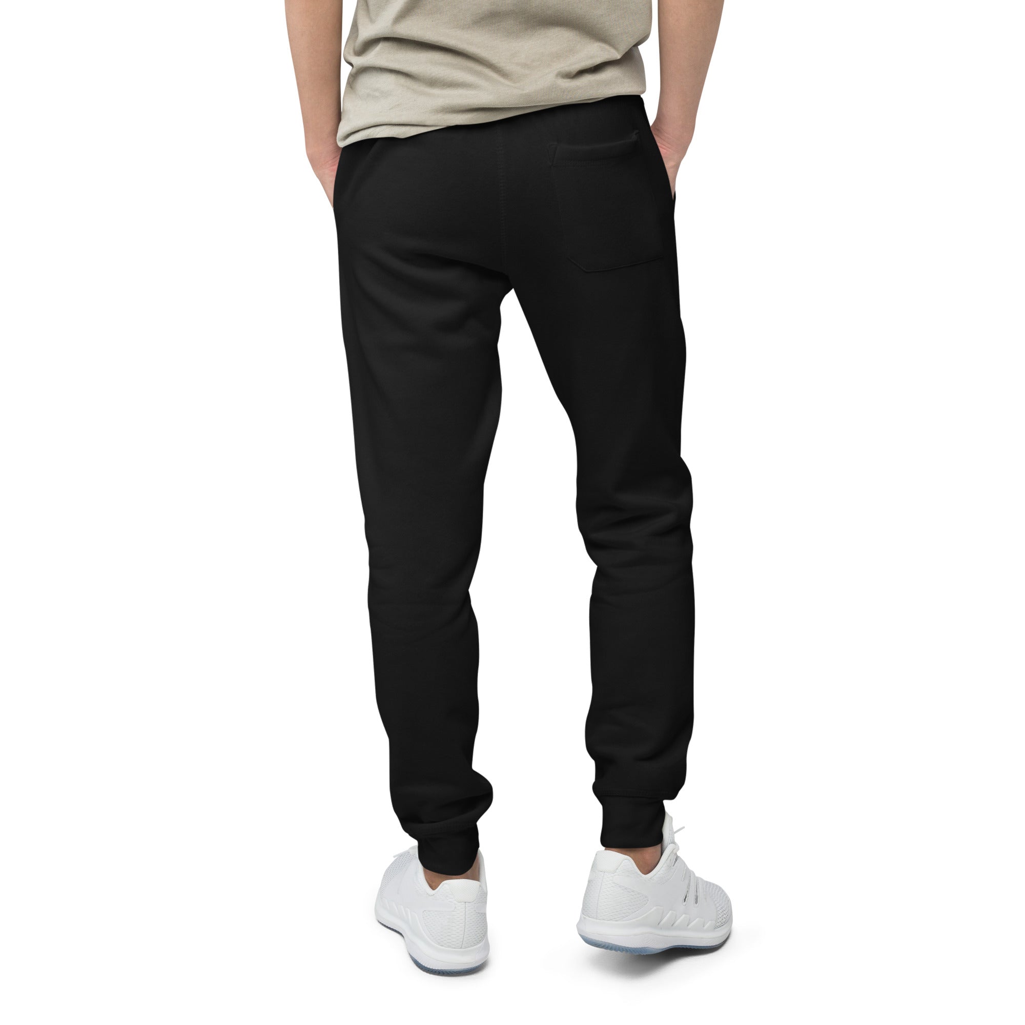 Fleece sweatpants with Pilqo text