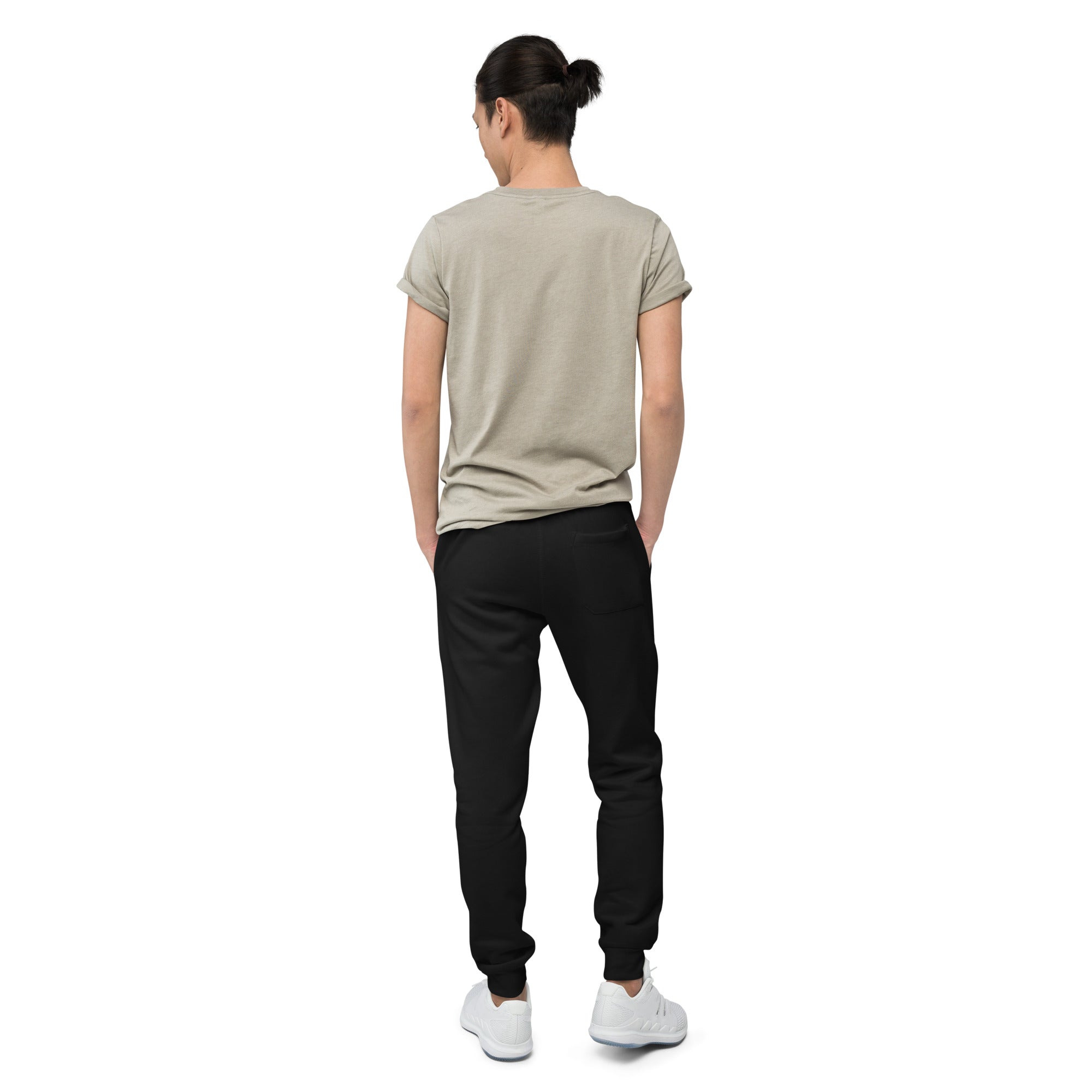 Fleece sweatpants with Pilqo text