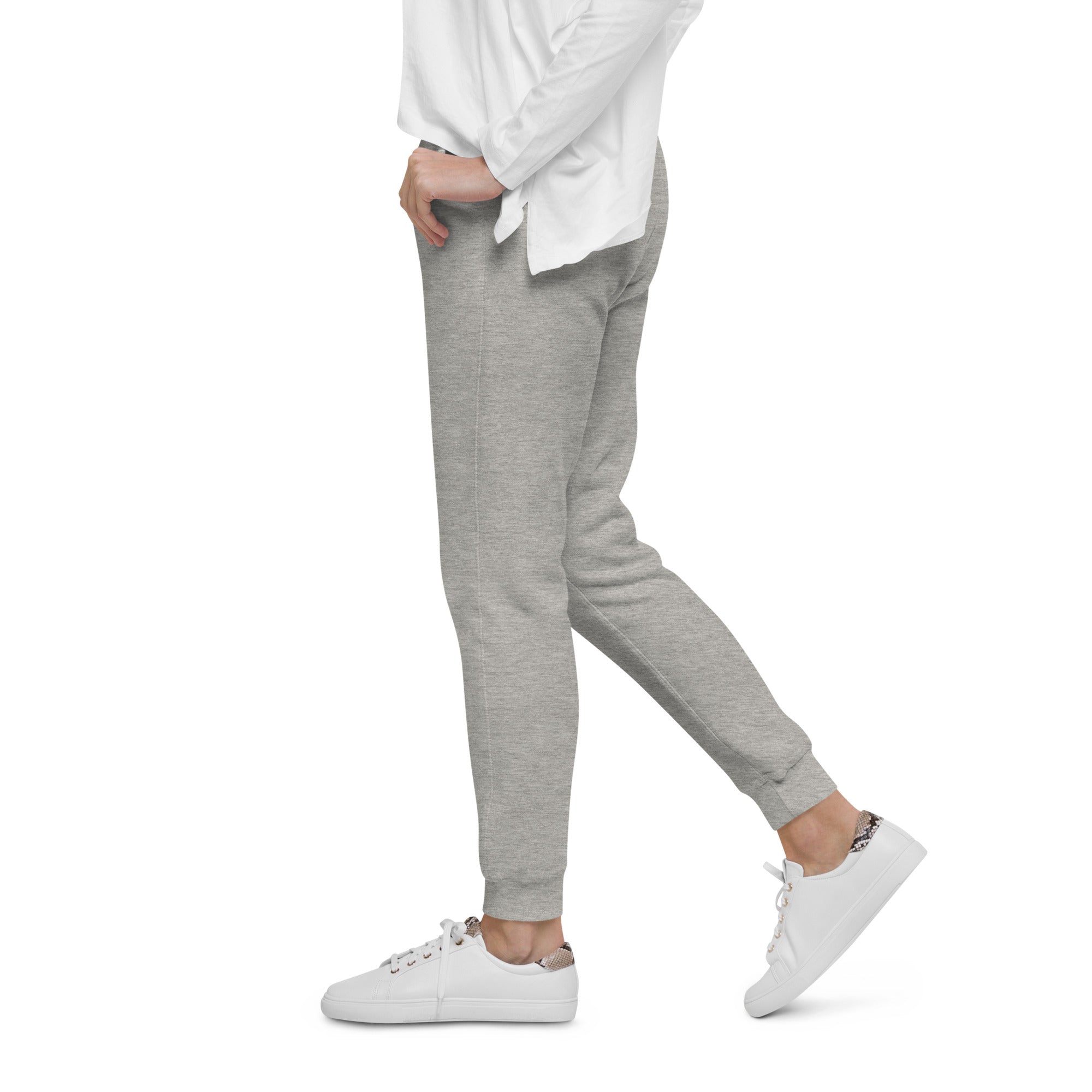 Fleece sweatpants with Pilqo text