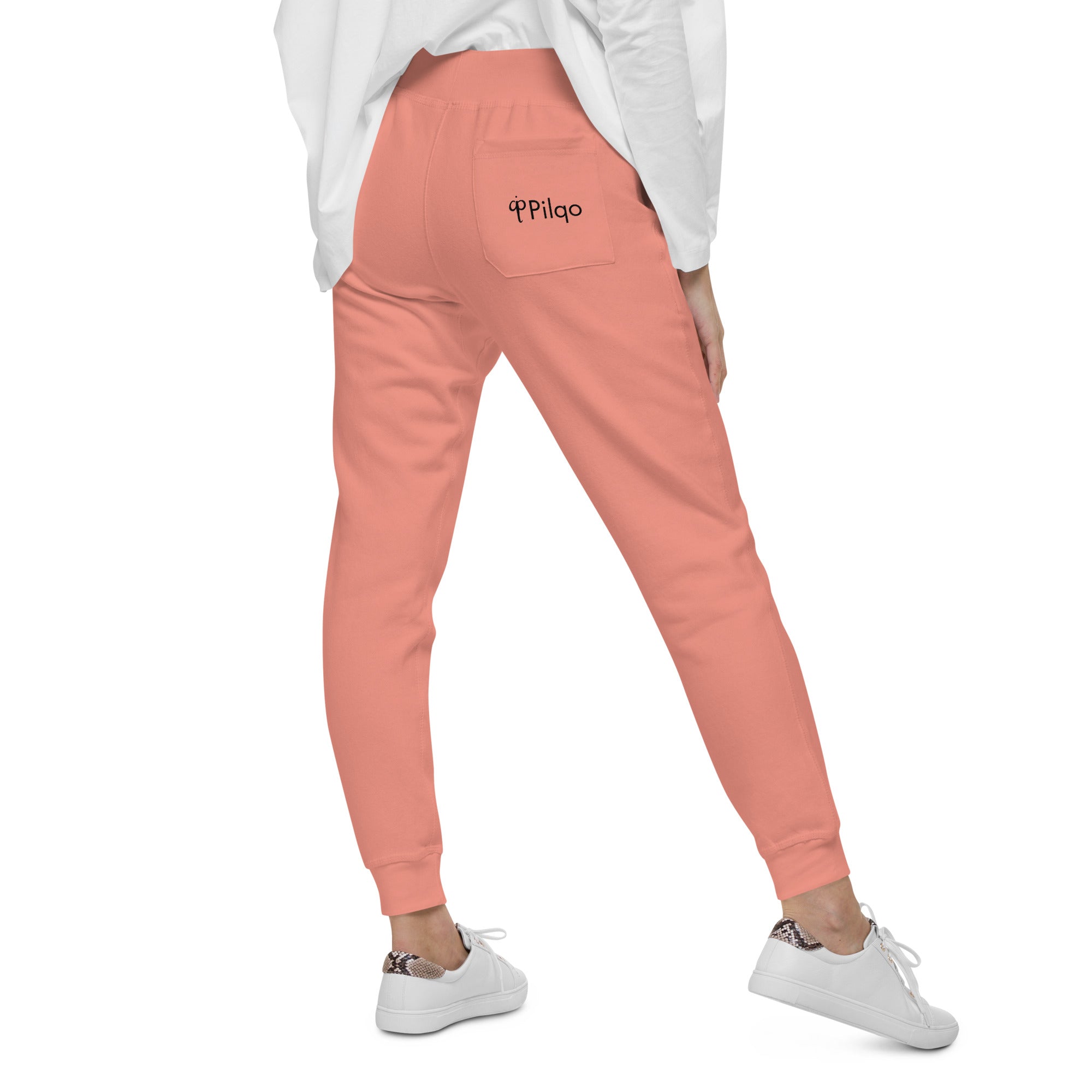 Fleece sweatpants with text