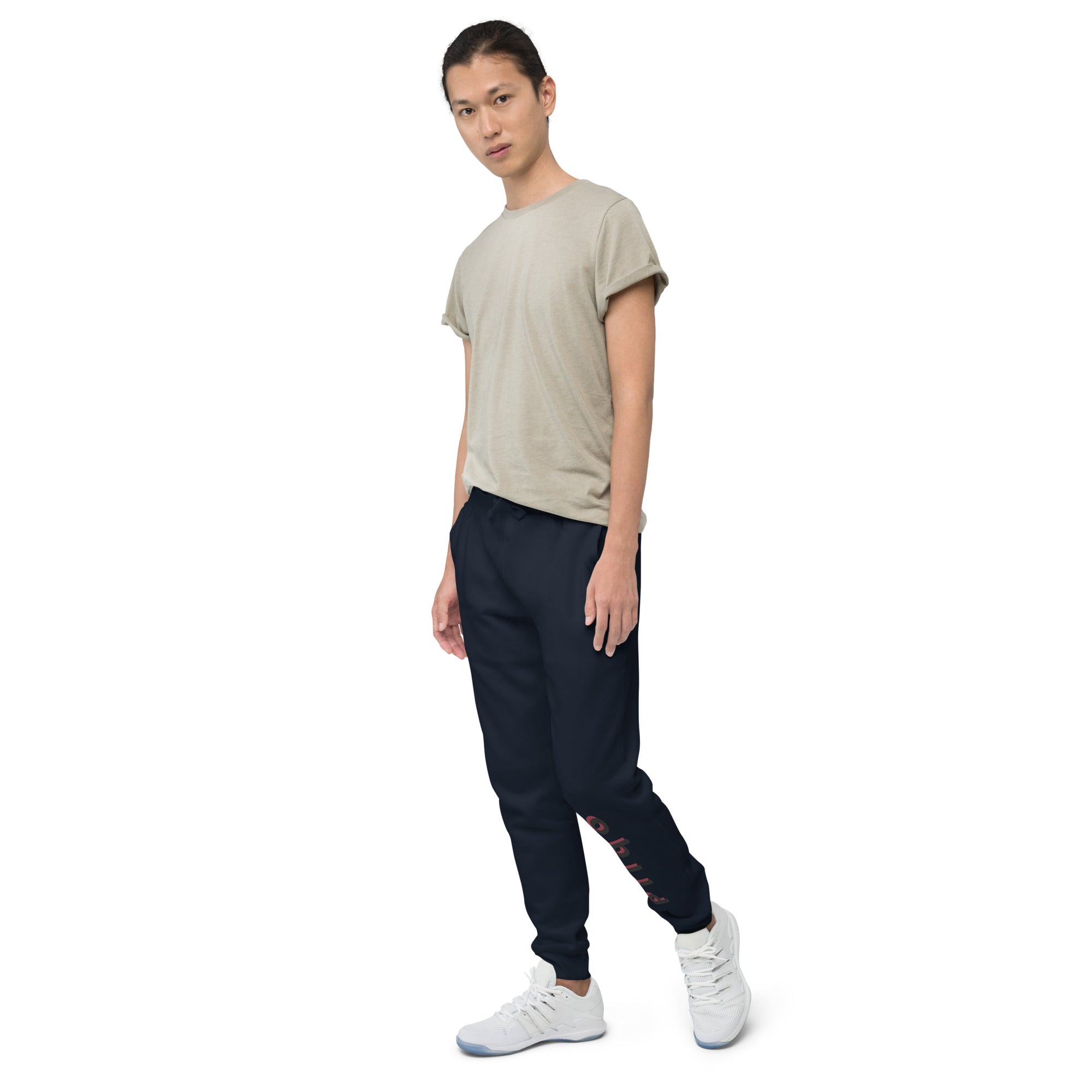 Fleece sweatpants with Pilqo text