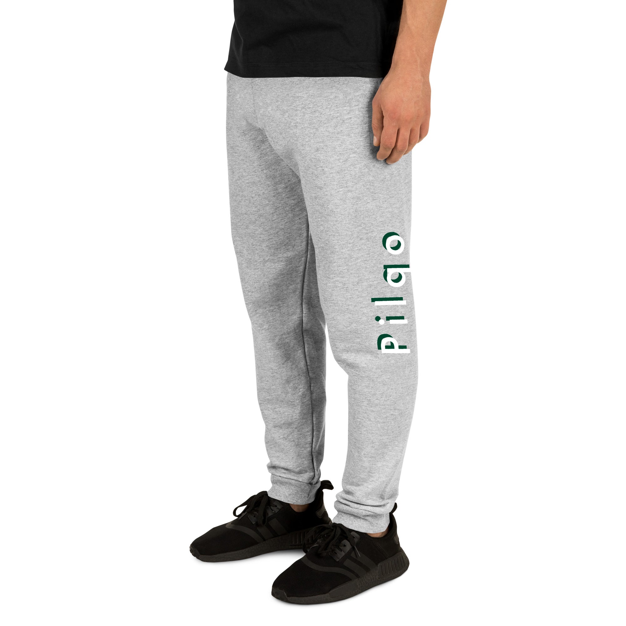 Joggers with text pilqo