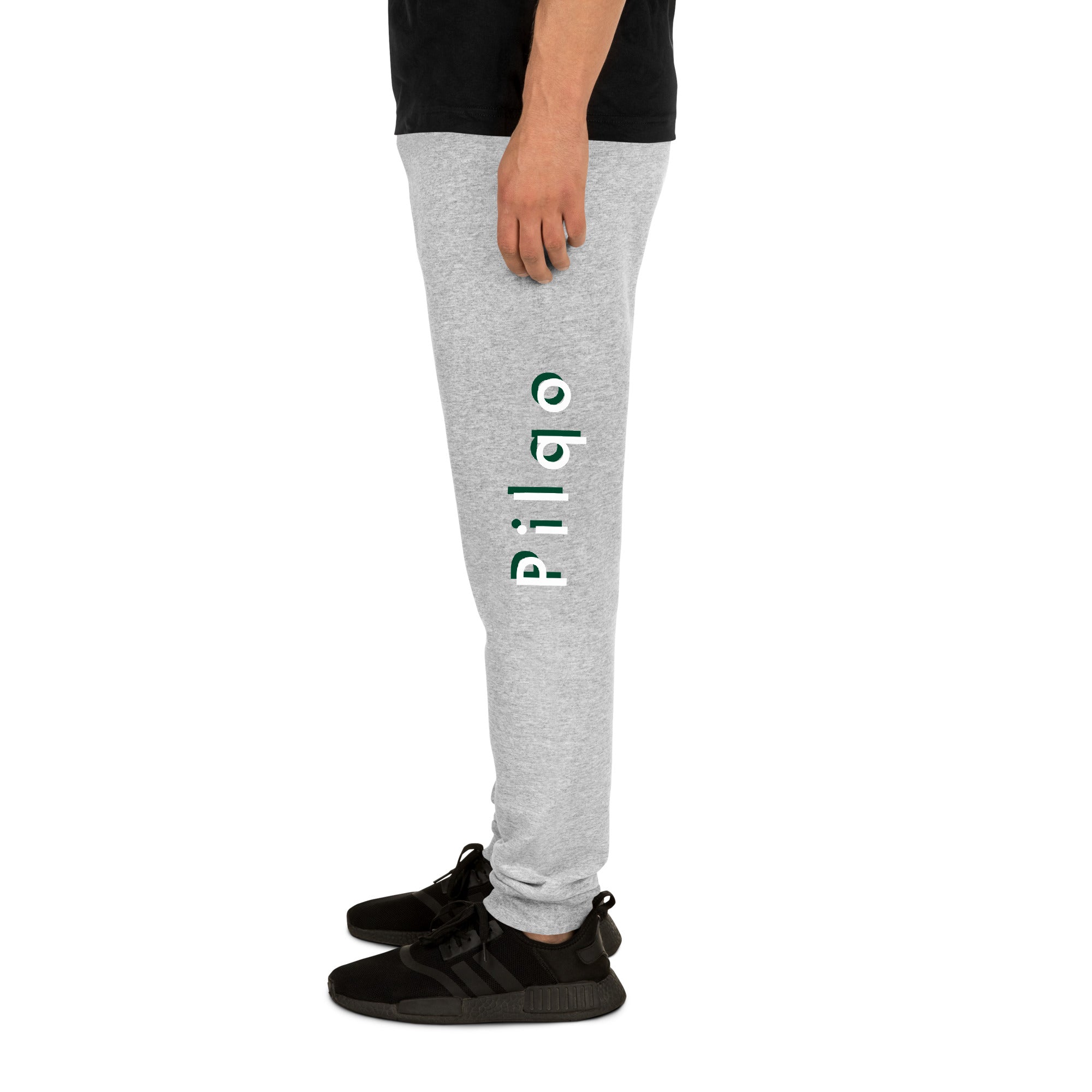 Joggers with text pilqo