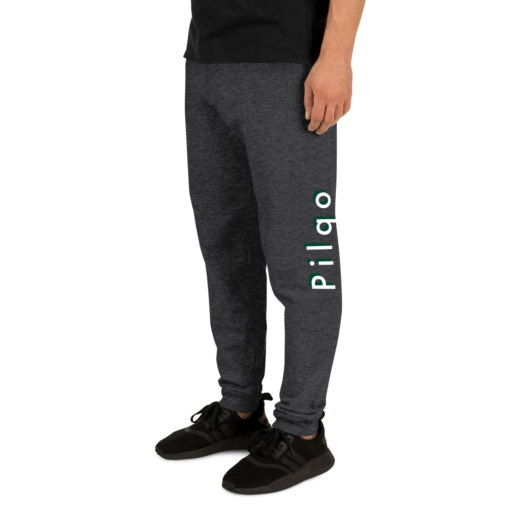 Joggers with text pilqo