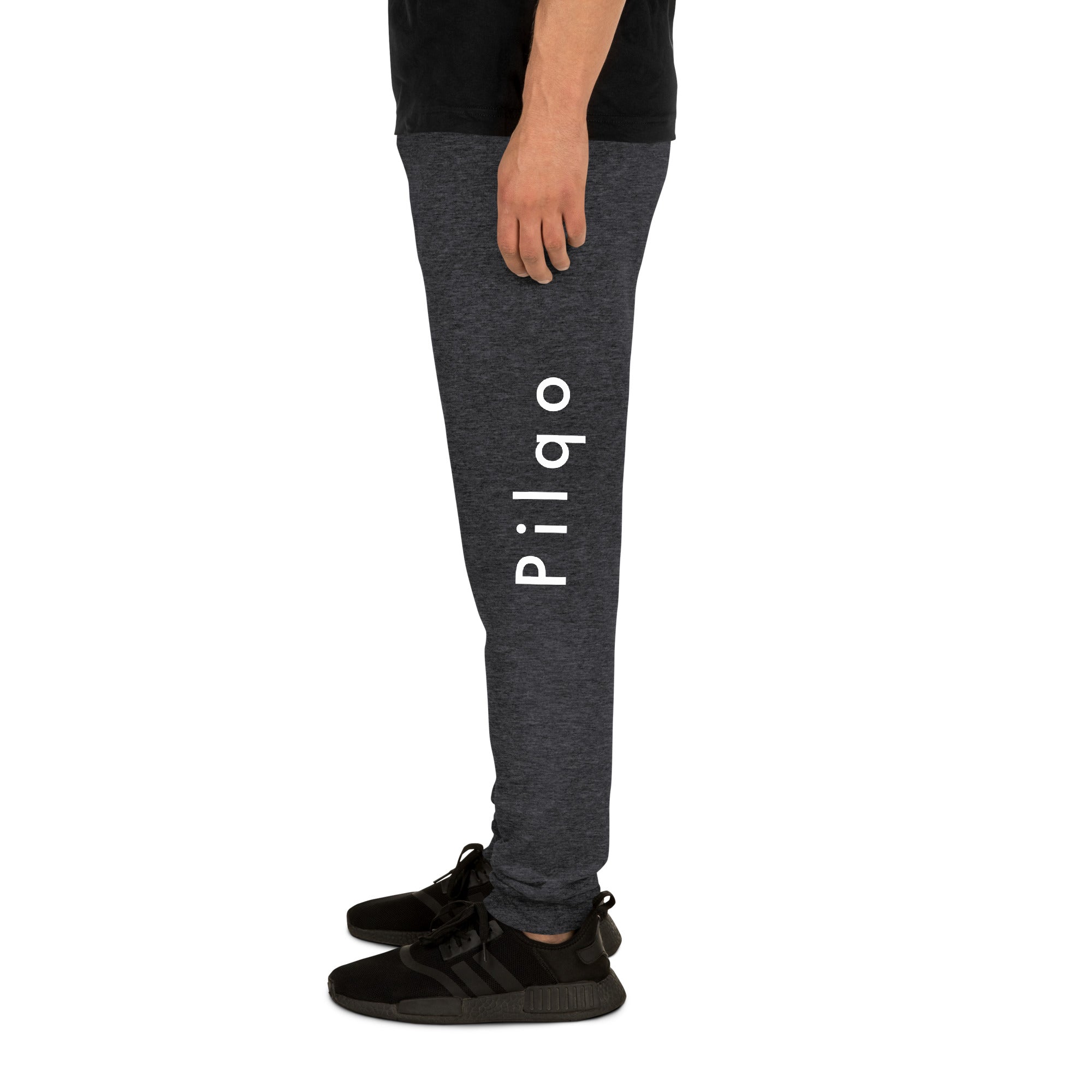 Joggers with text pilqo