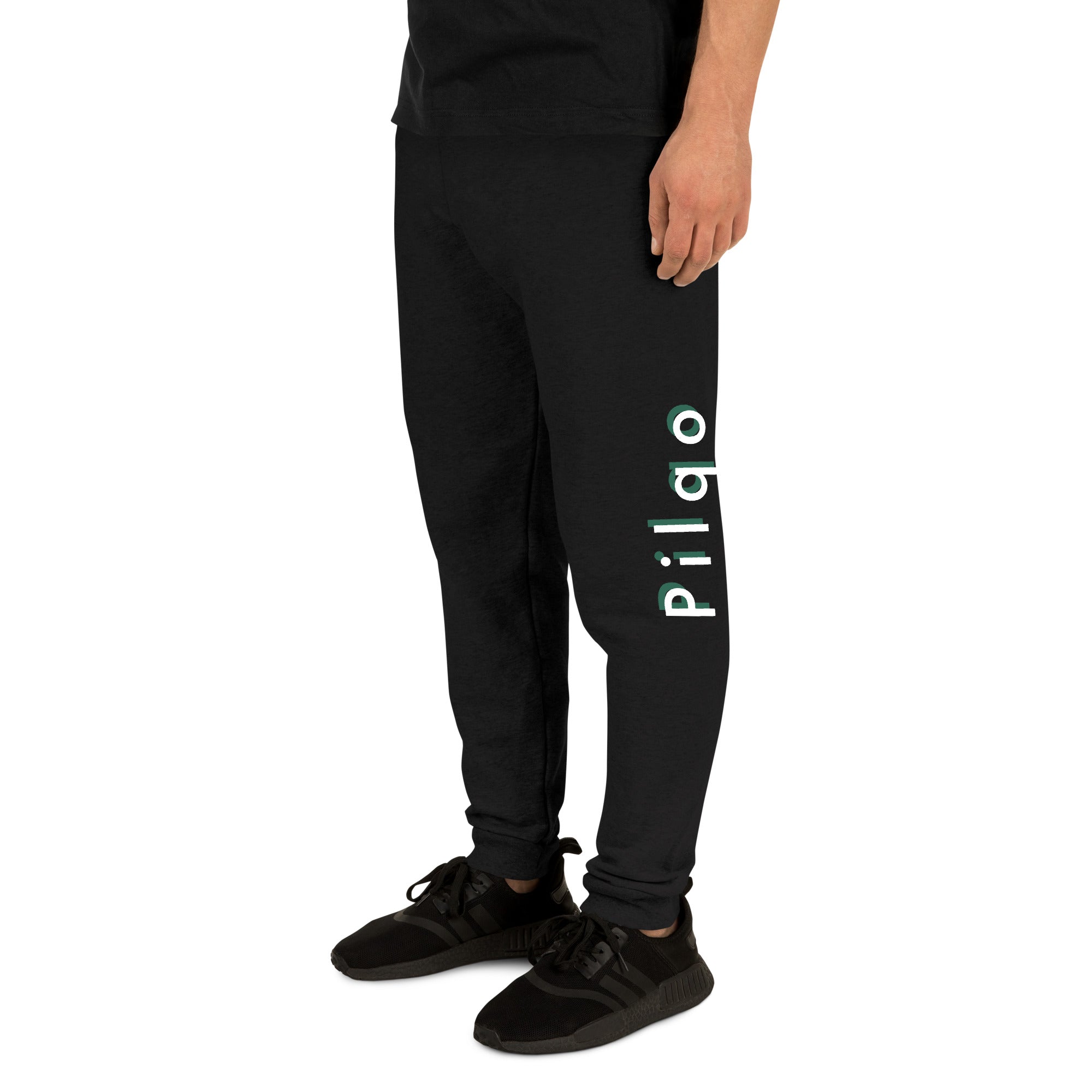 Joggers with text pilqo