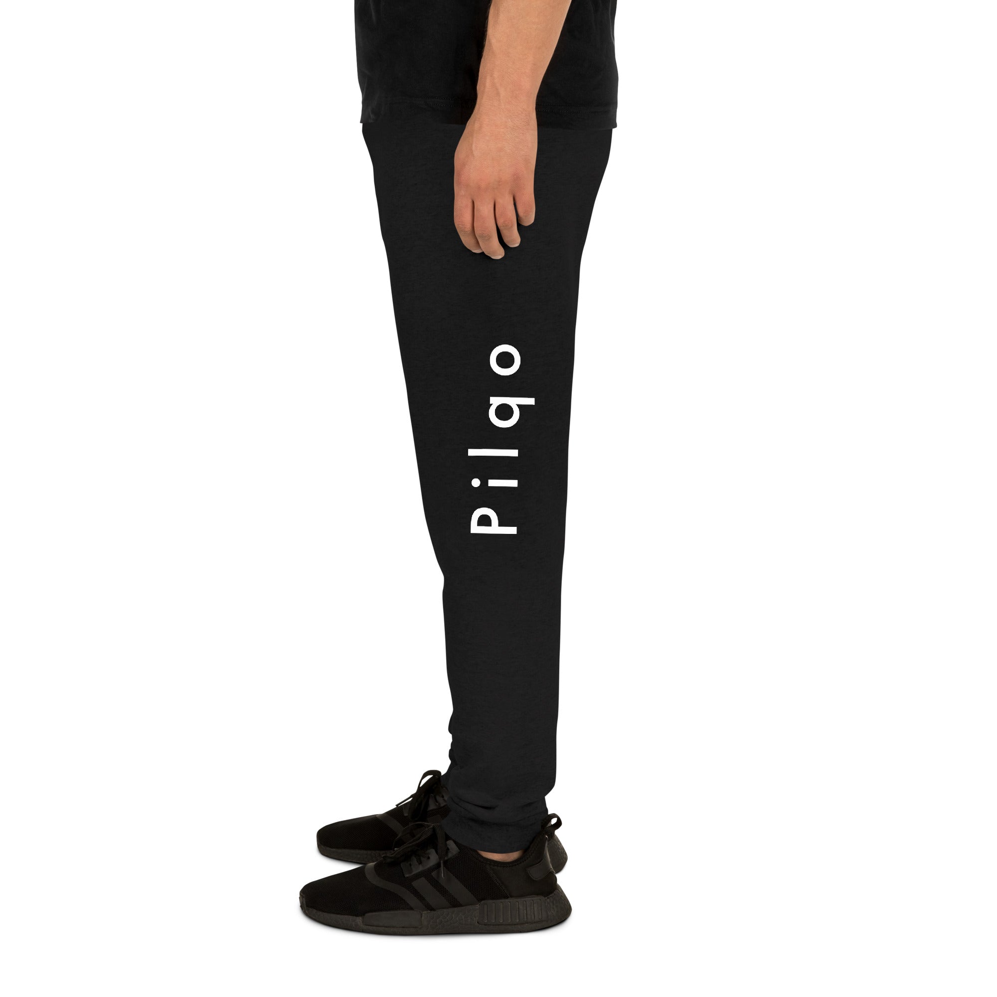 Joggers with text pilqo