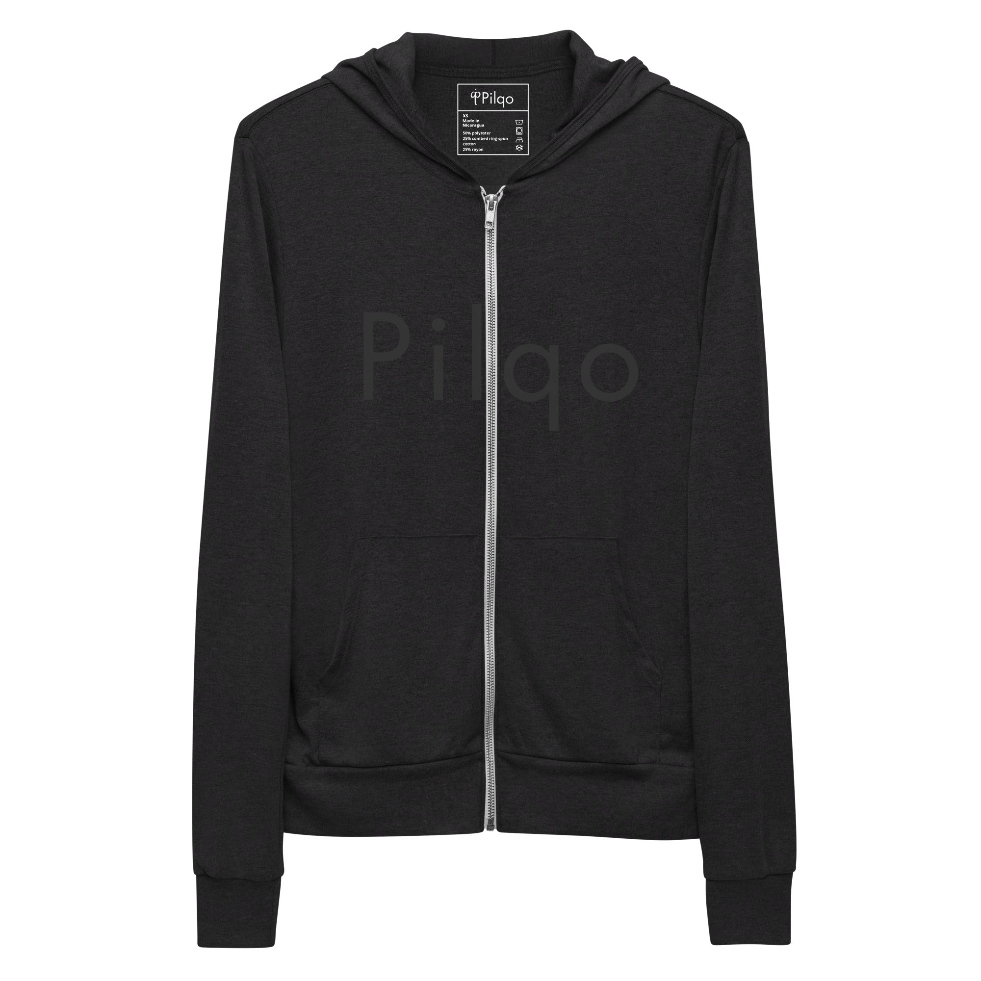 Zip hoodie with text