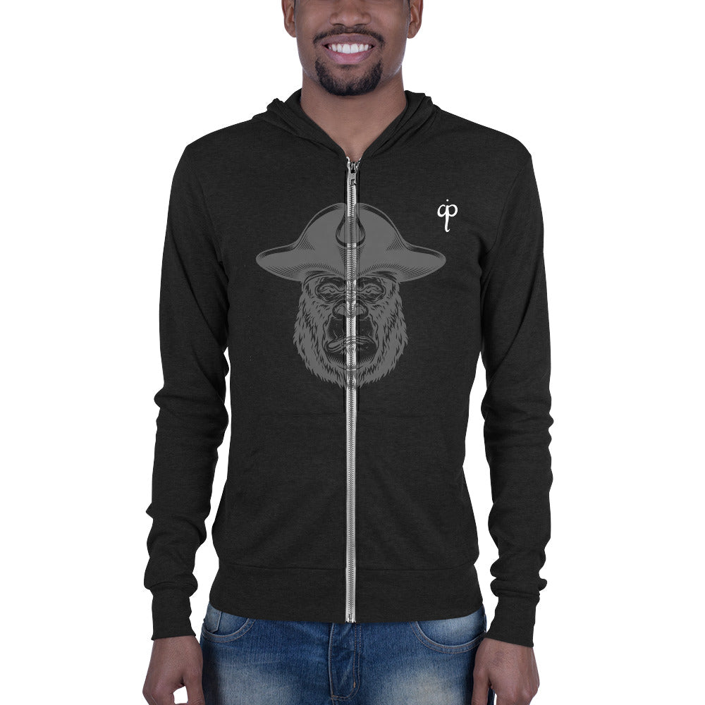 Zip hoodie with graphics and logo