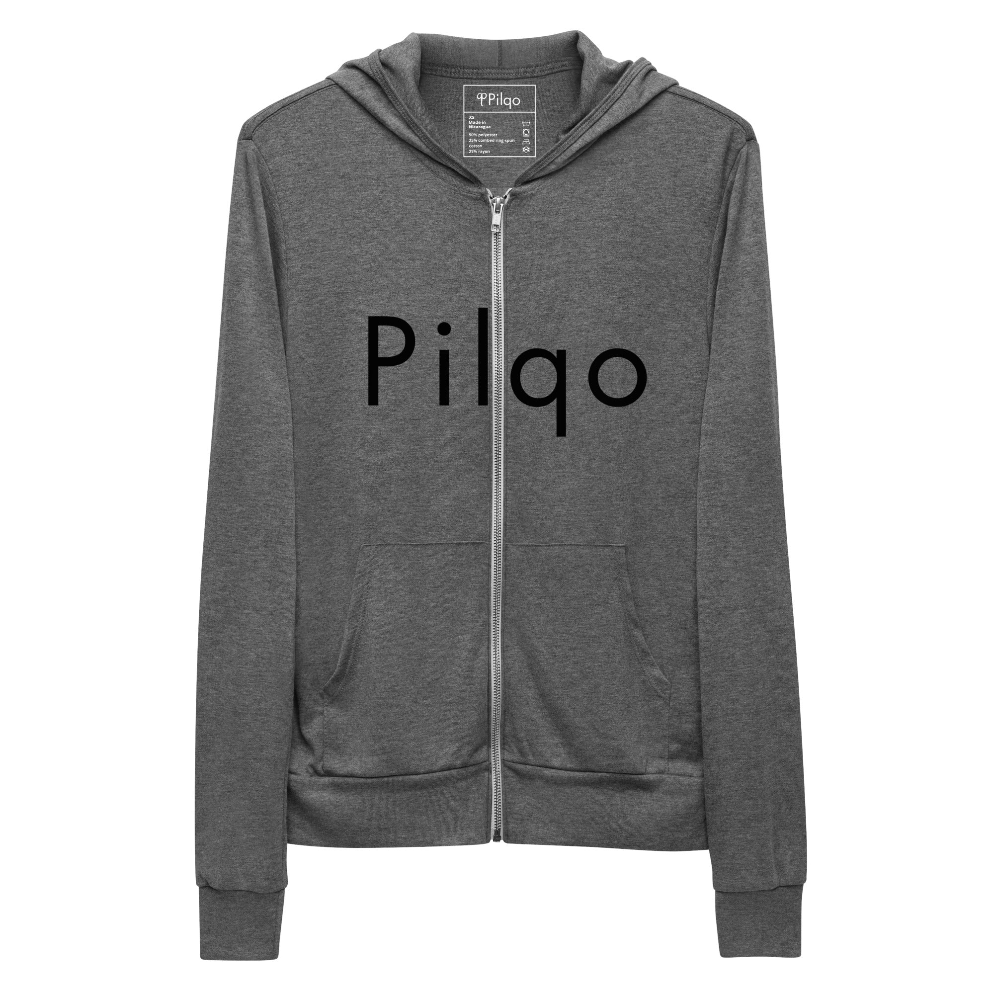 Zip hoodie with text