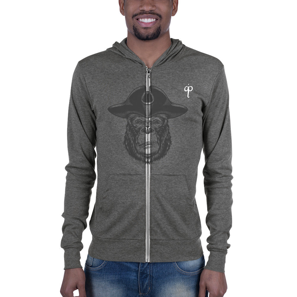 Zip hoodie with graphics and logo