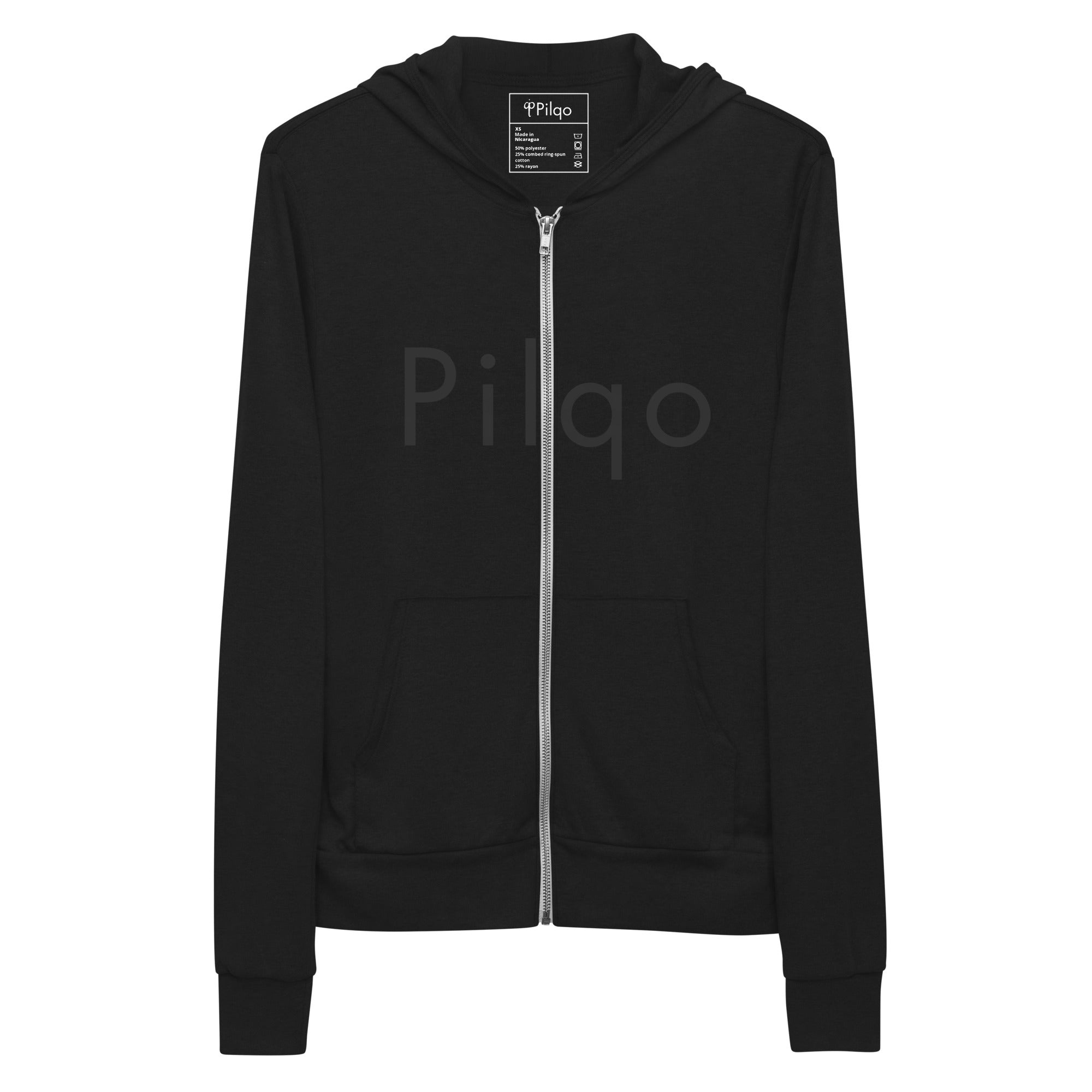 Zip hoodie with text