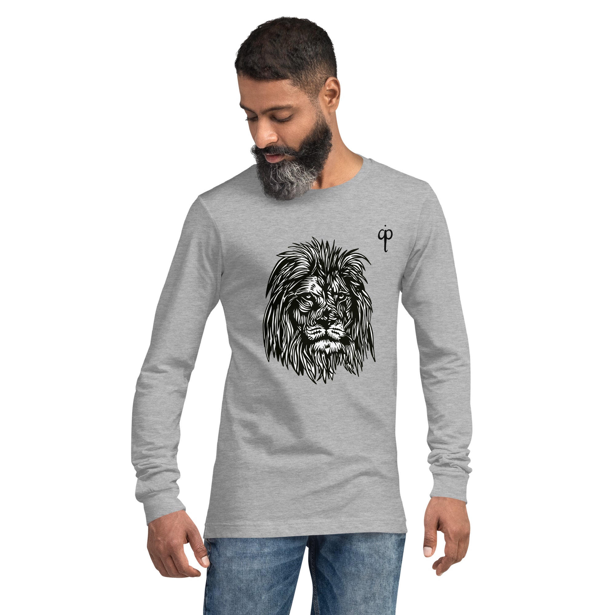 Langärmliges T-Shirt mit Löwengrafik und Logo