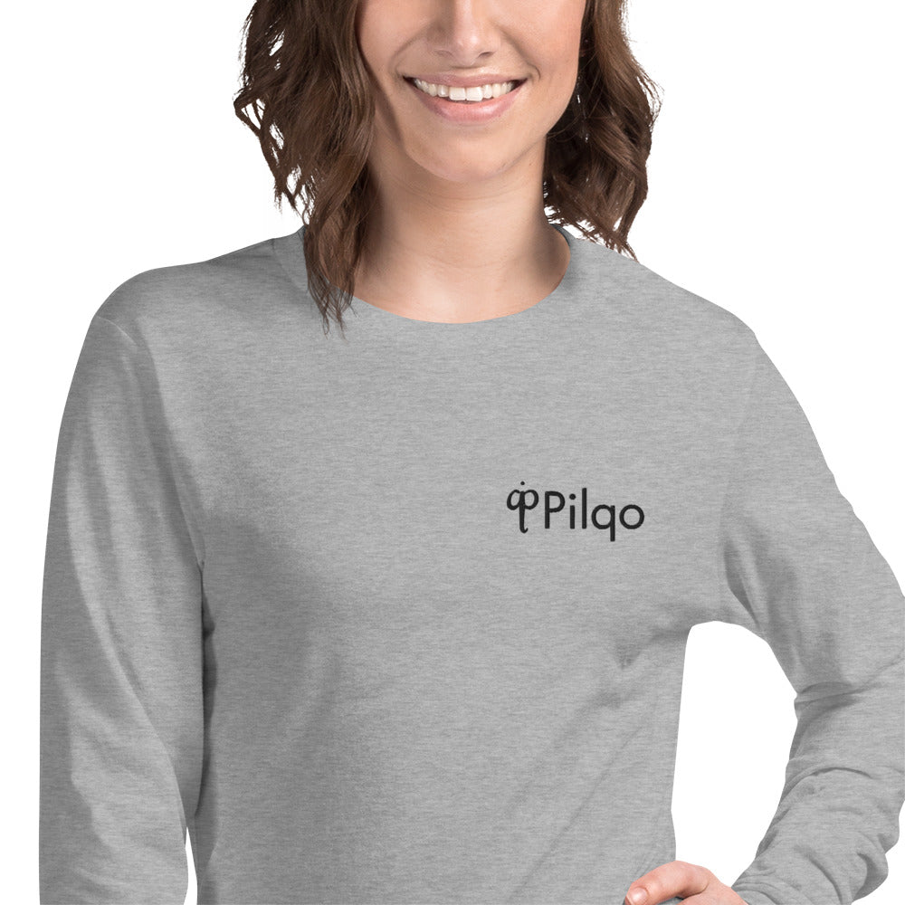 Women's Long Sleeve Tee with Embroidery logo