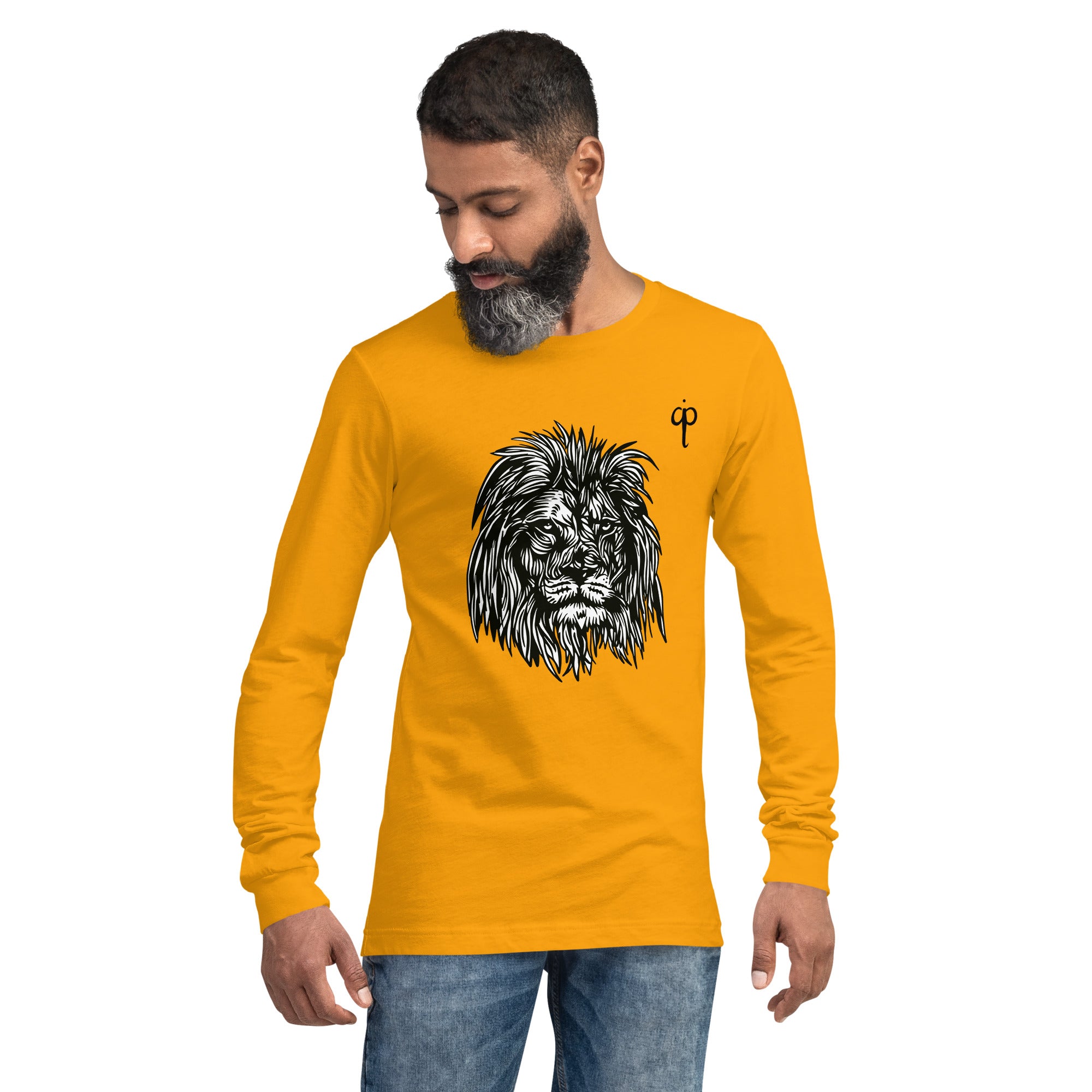 Langärmliges T-Shirt mit Löwengrafik und Logo