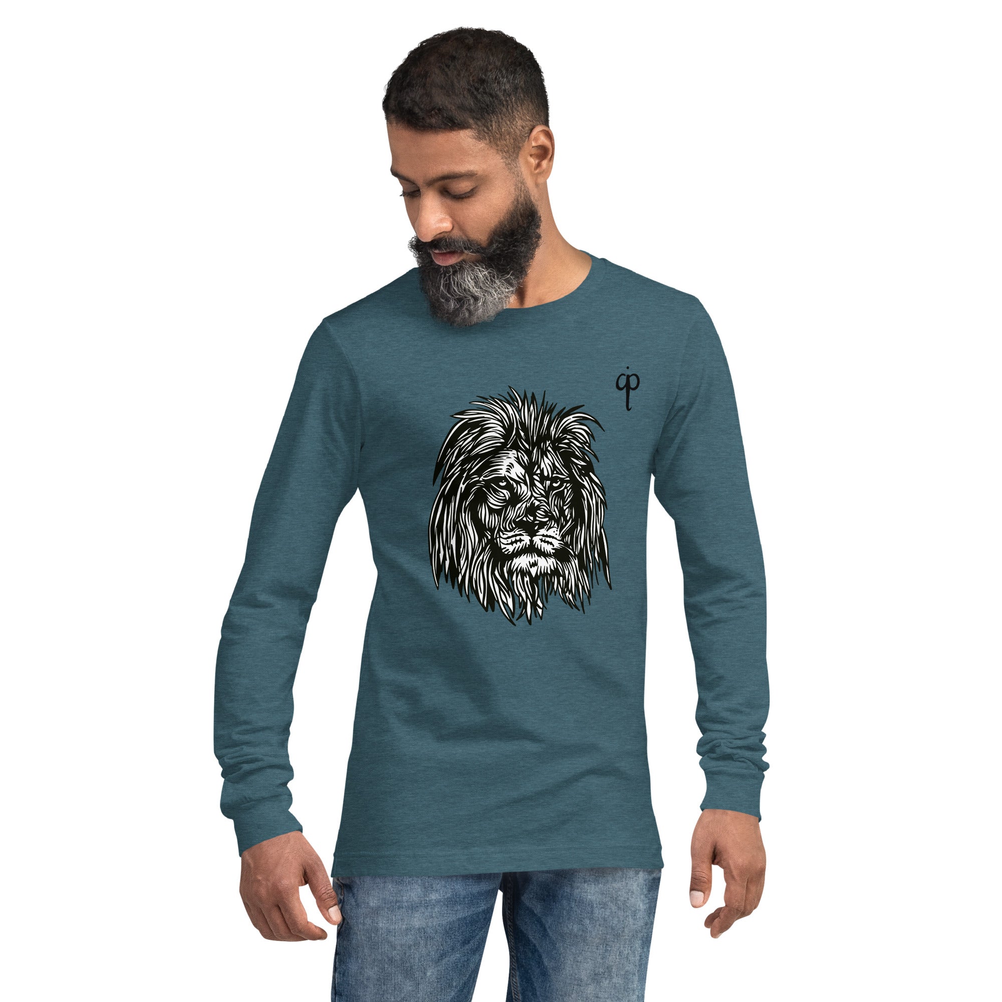 Langärmliges T-Shirt mit Löwengrafik und Logo