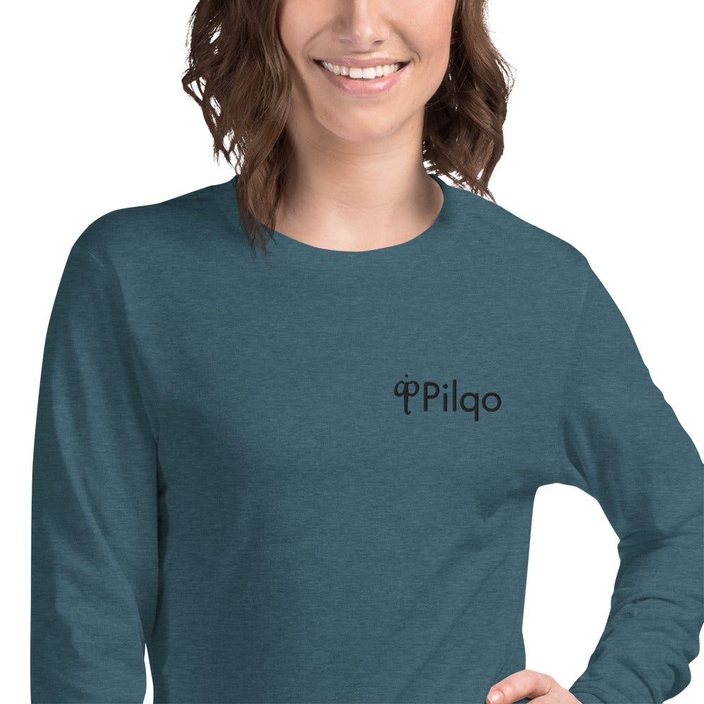 Women's Long Sleeve Tee with Embroidery logo