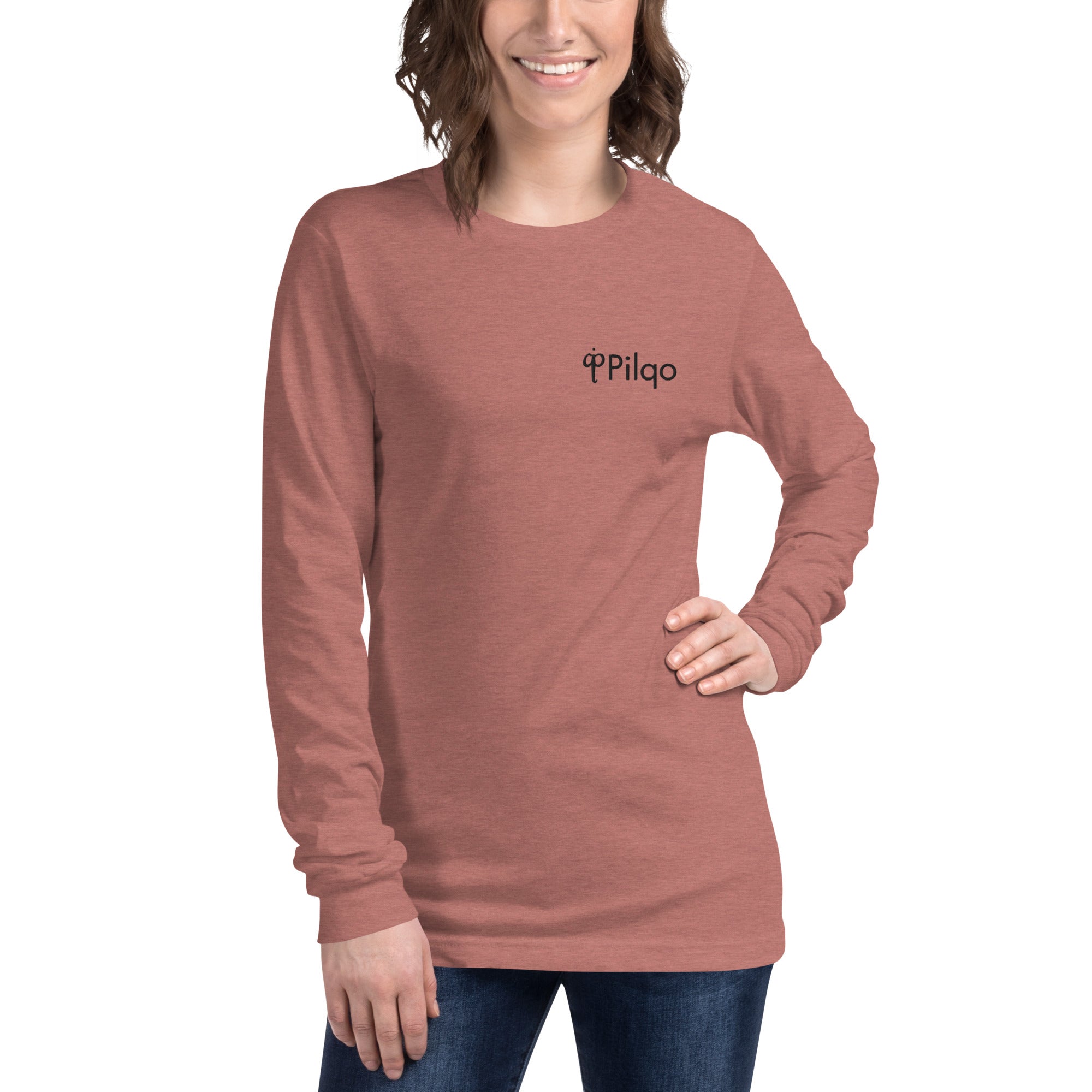 Women's Long Sleeve Tee with Embroidery logo