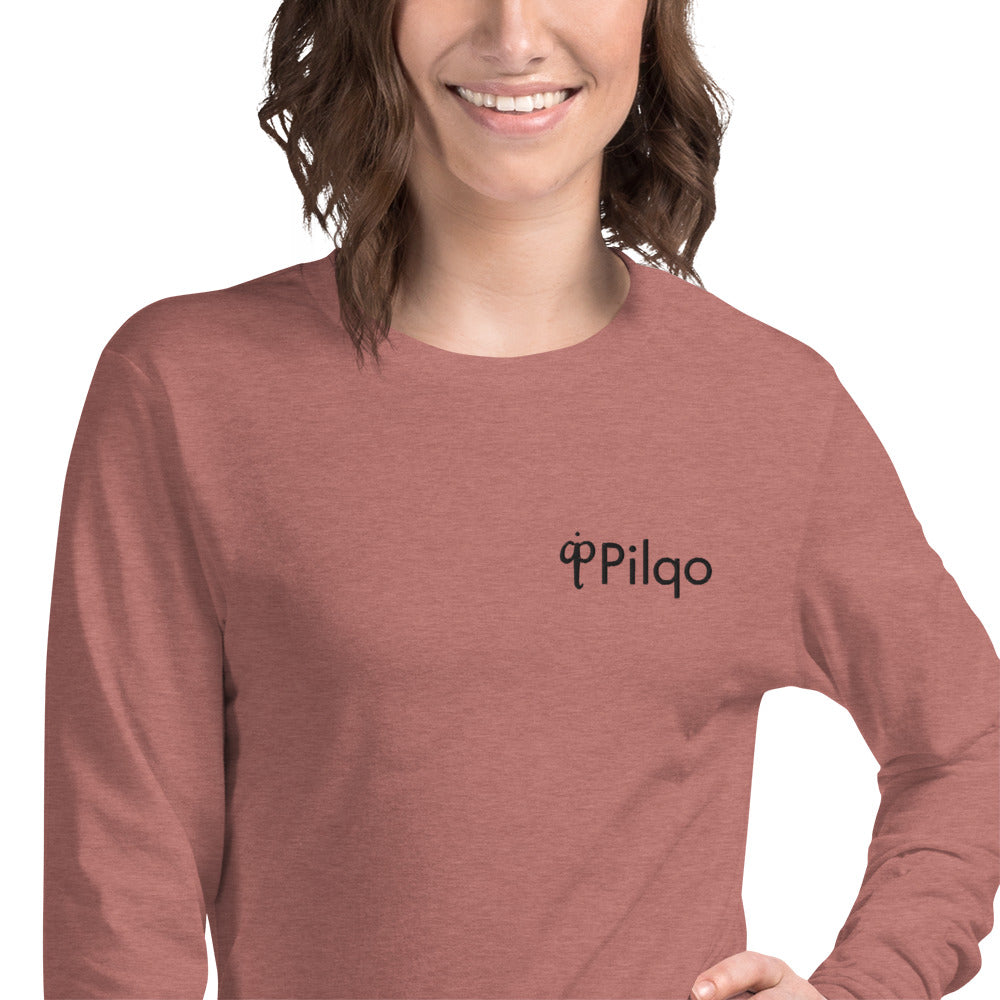 Women's Long Sleeve Tee with Embroidery logo