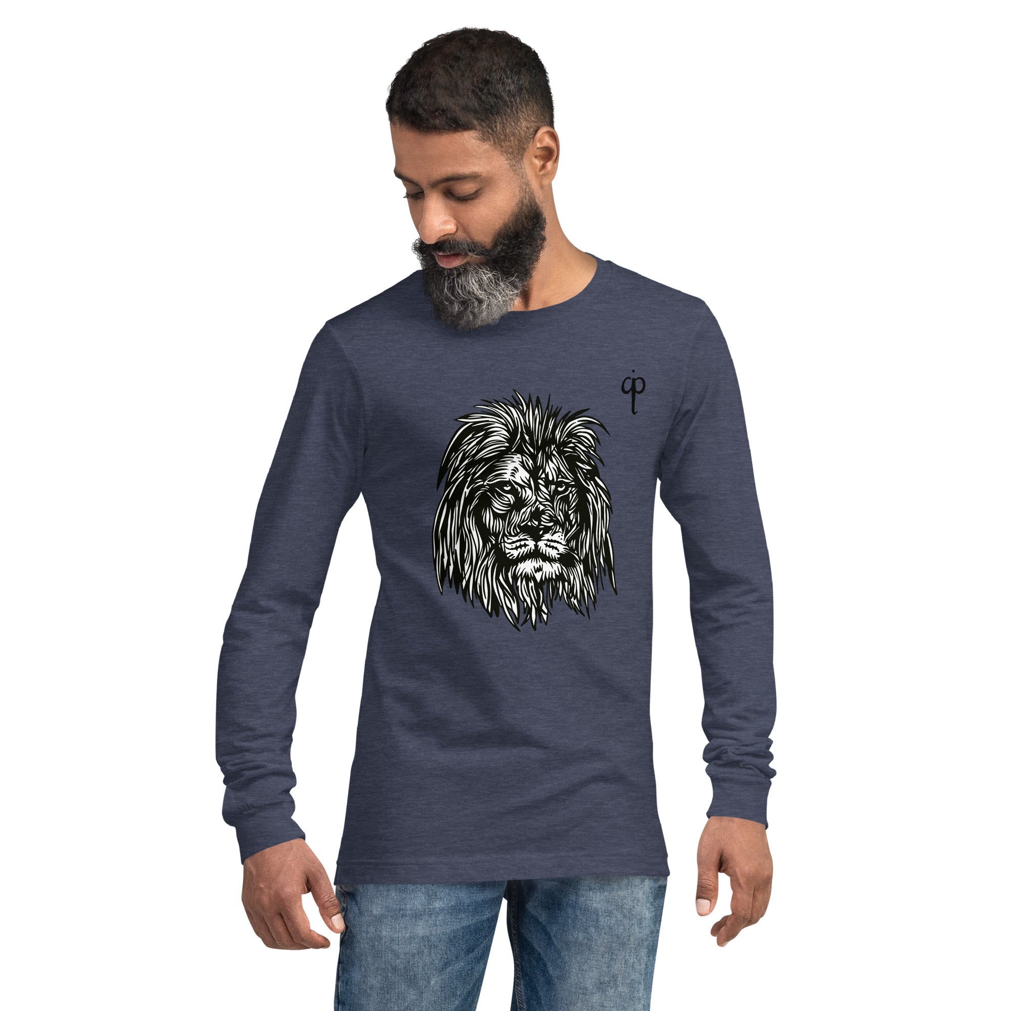 Langärmliges T-Shirt mit Löwengrafik und Logo