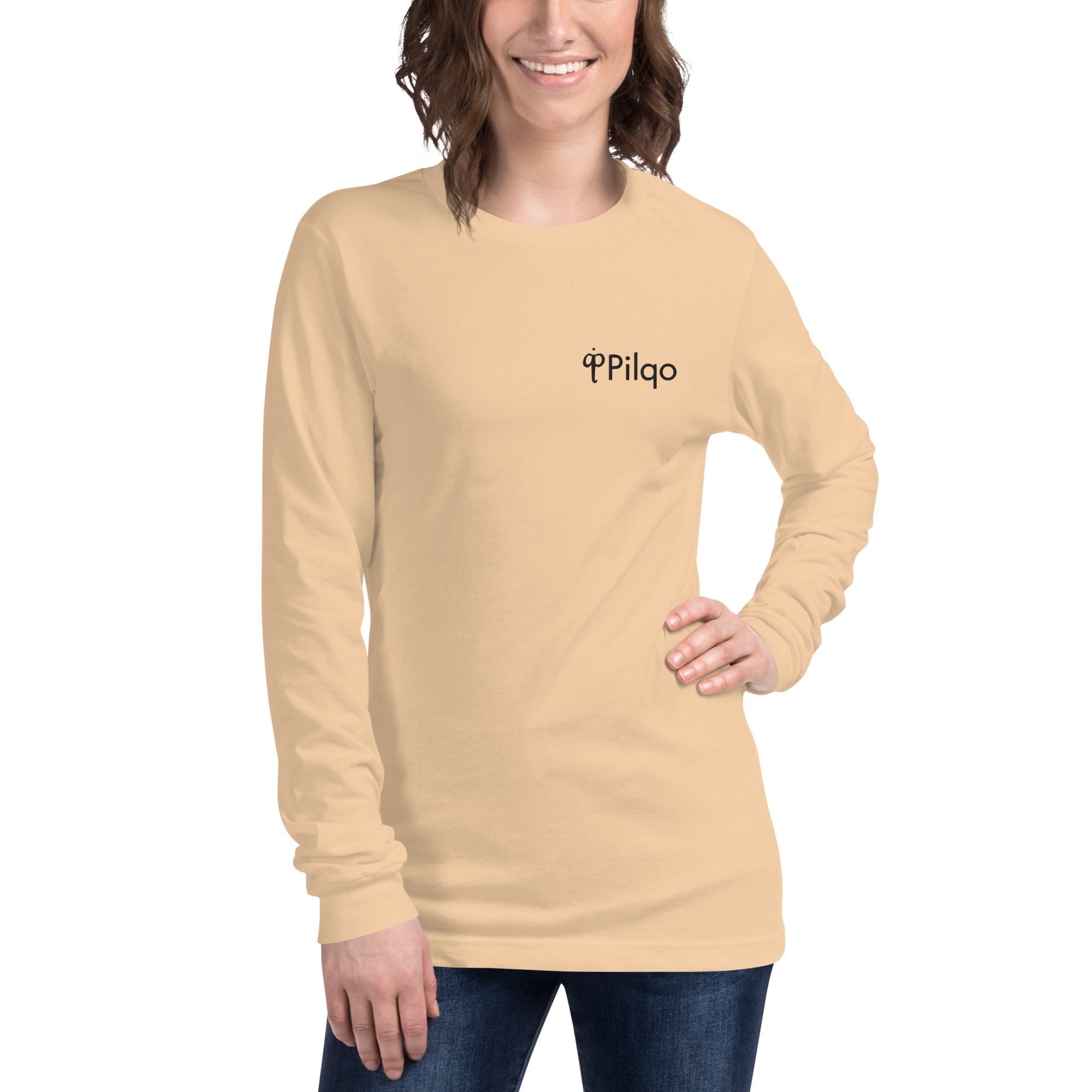 Women's Long Sleeve Tee with Embroidery logo