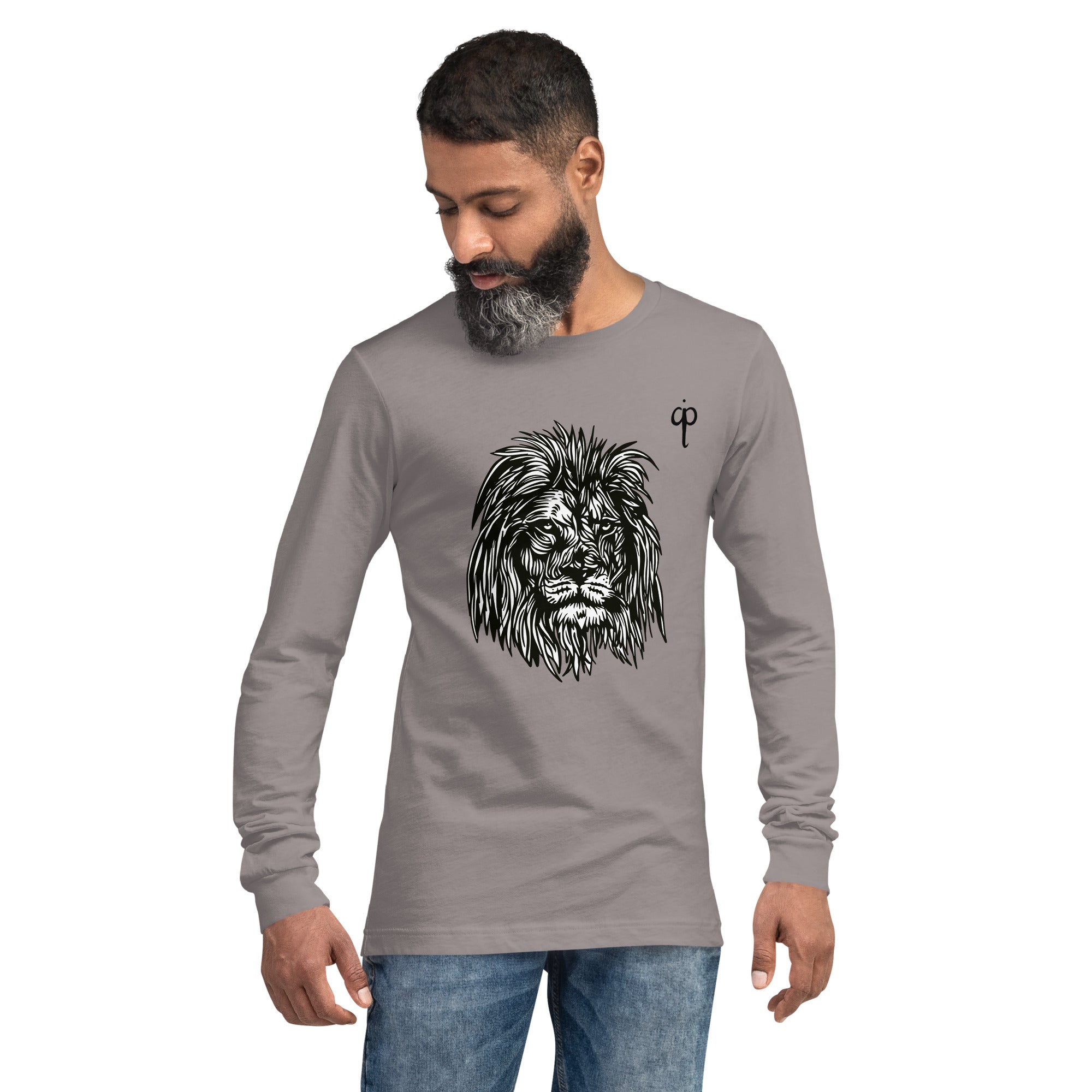 Langärmliges T-Shirt mit Löwengrafik und Logo