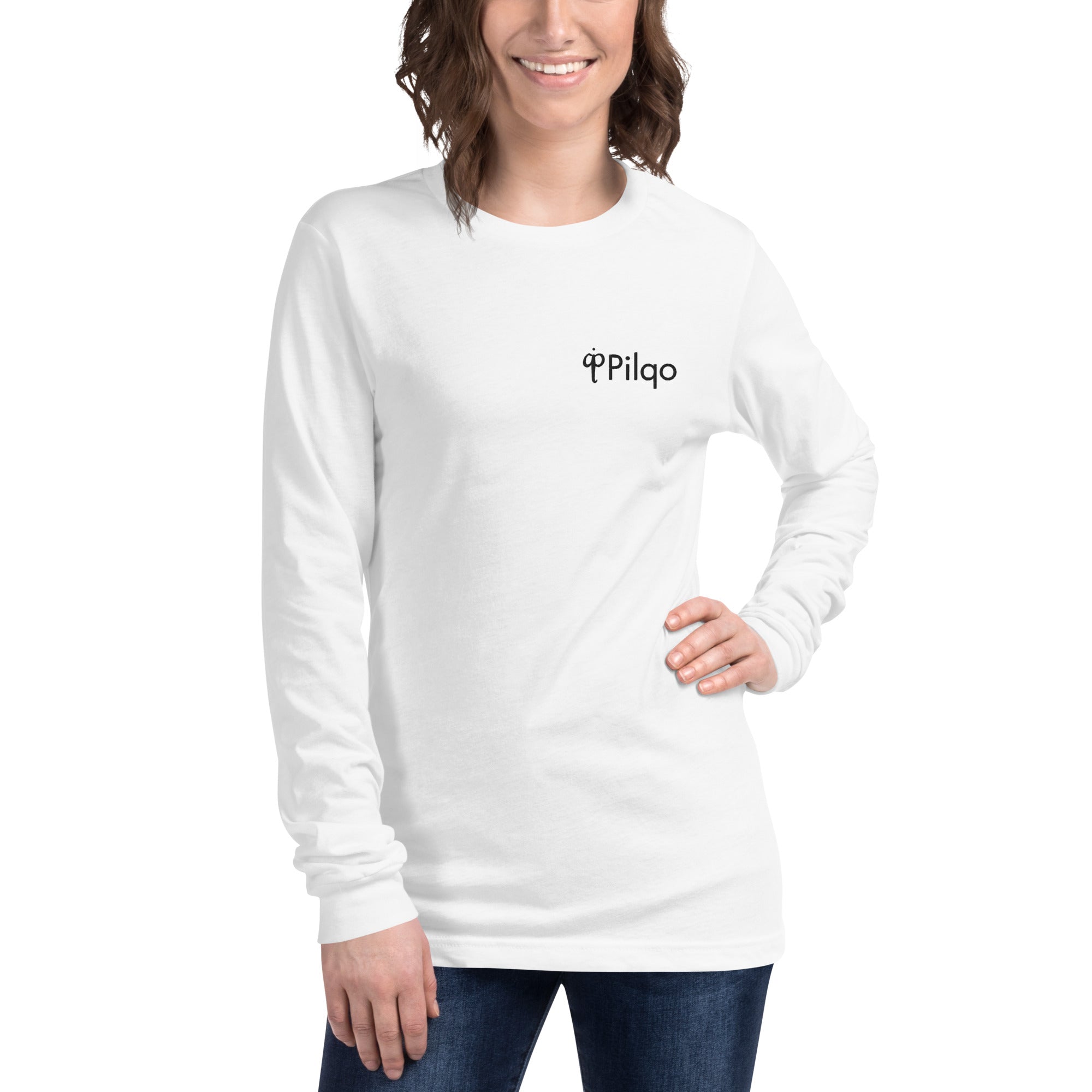 Women's Long Sleeve Tee with Embroidery logo