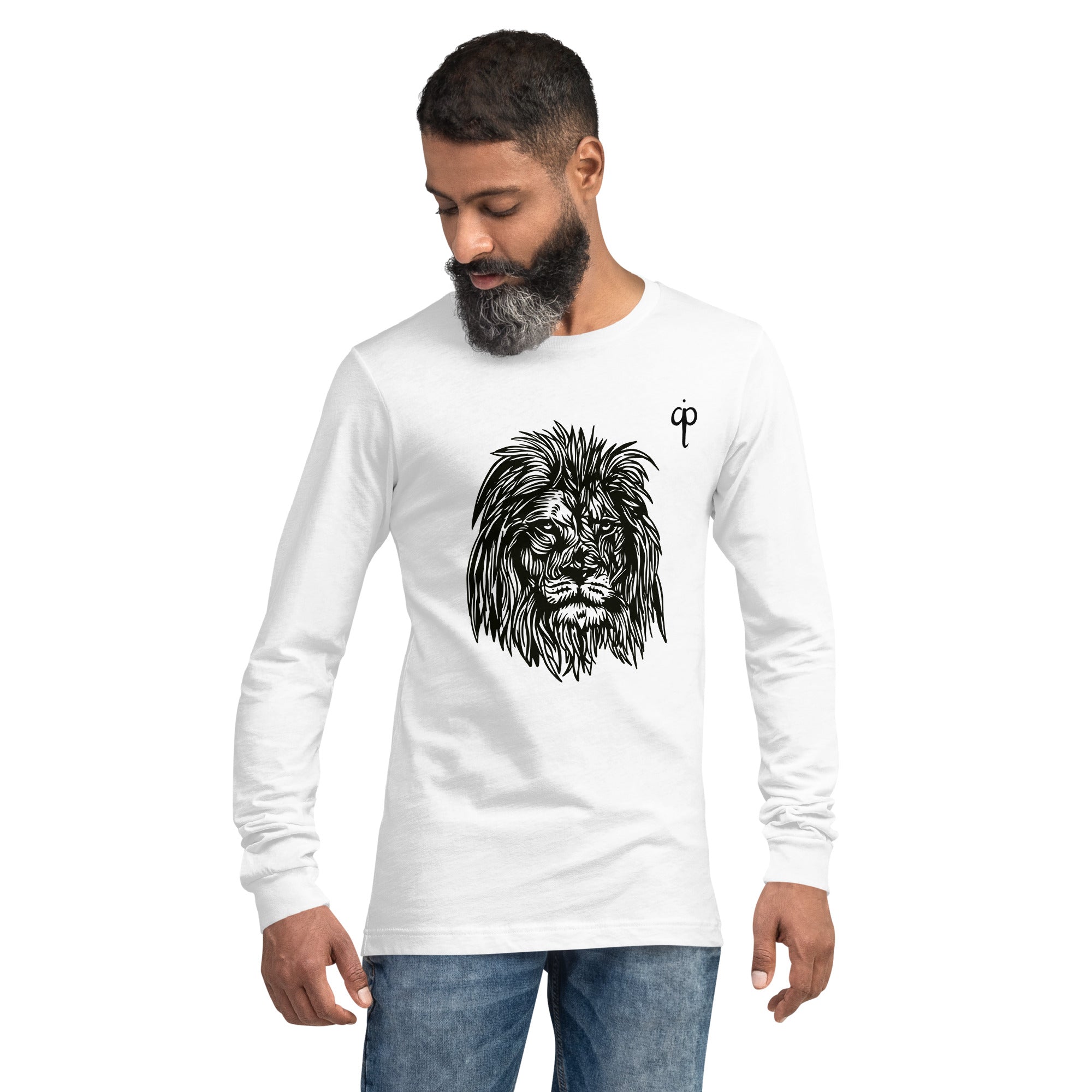 Langärmliges T-Shirt mit Löwengrafik und Logo