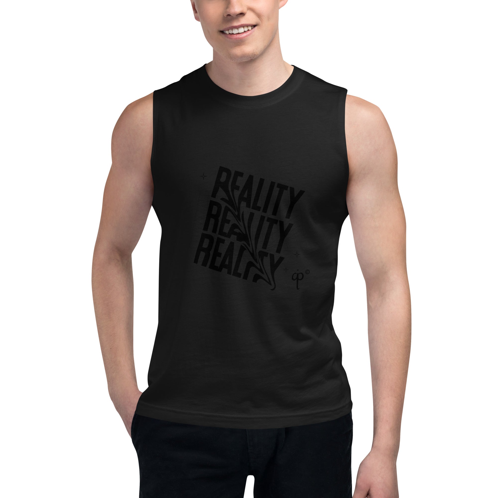 Tank top with reality graphics