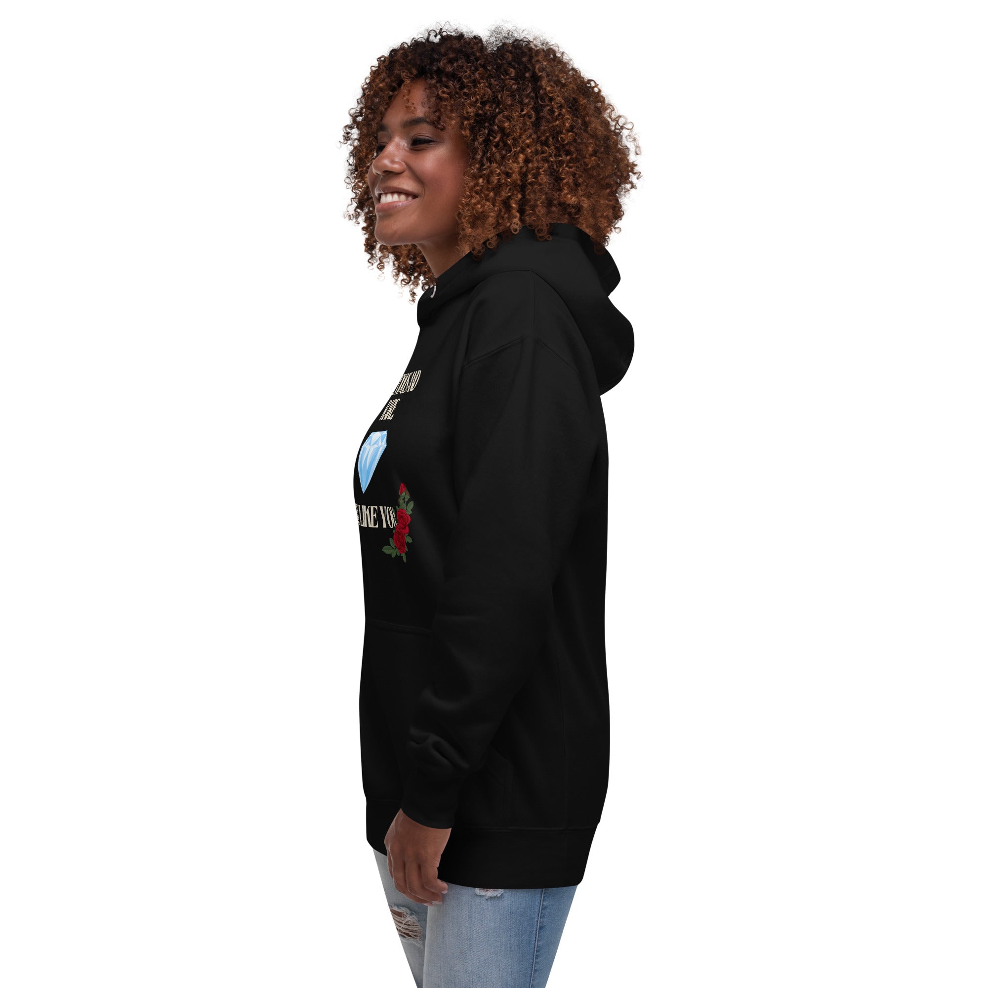 Unisex hoodie with text and graphics