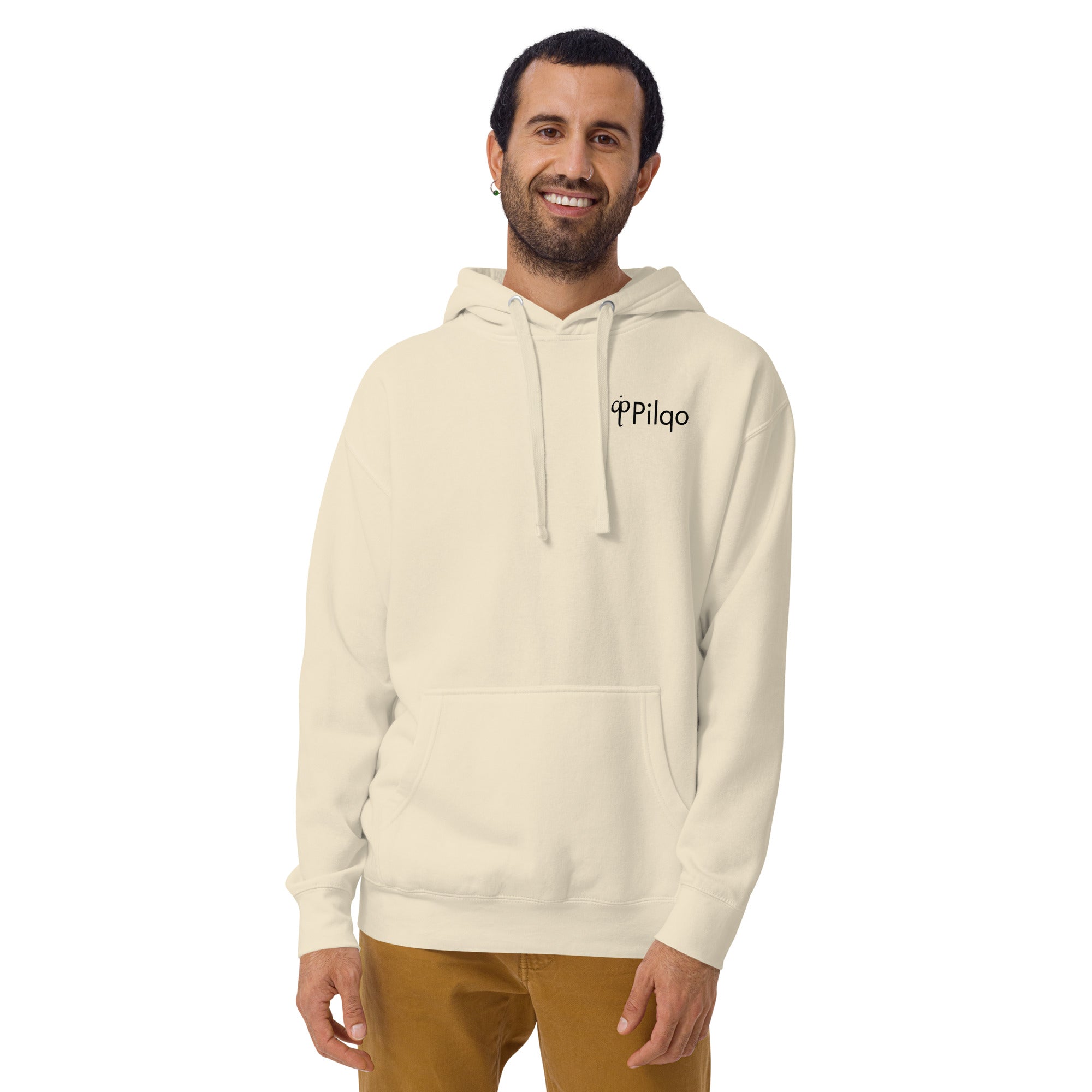 Hoodie mit Grafiken auf dem Rücken und Logo