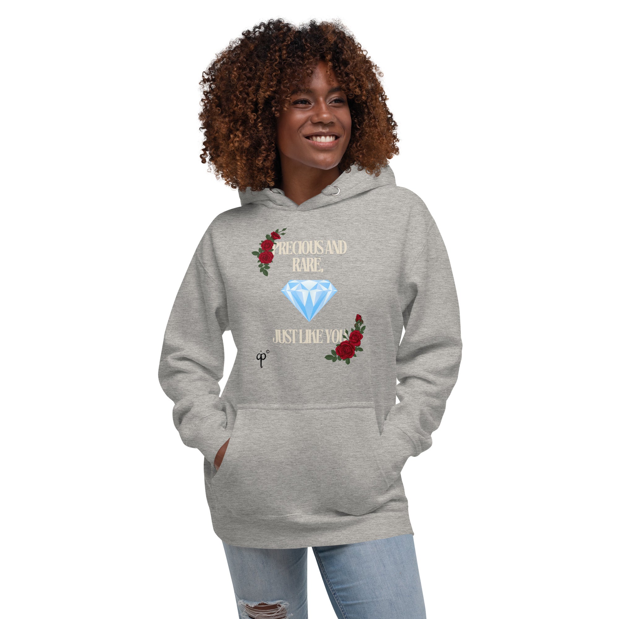 Unisex hoodie with text and graphics