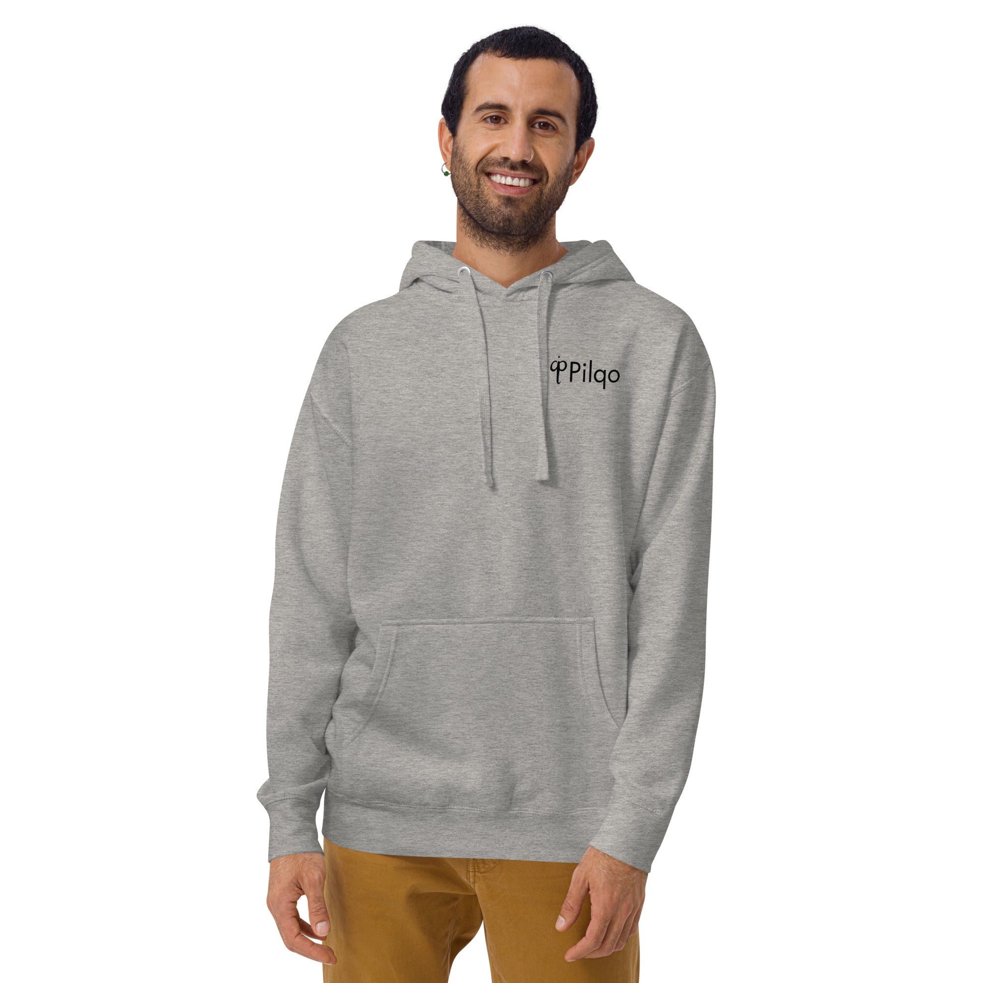 Hoodie mit Grafiken auf dem Rücken und Logo