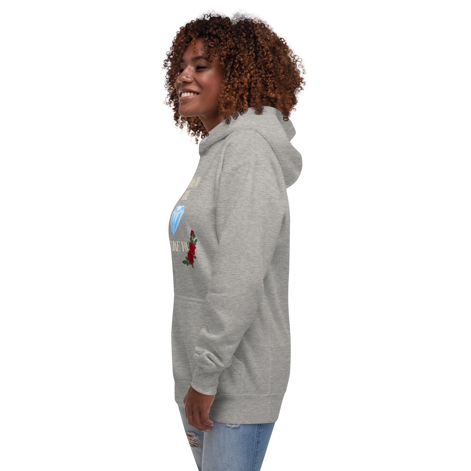 Unisex hoodie with text and graphics