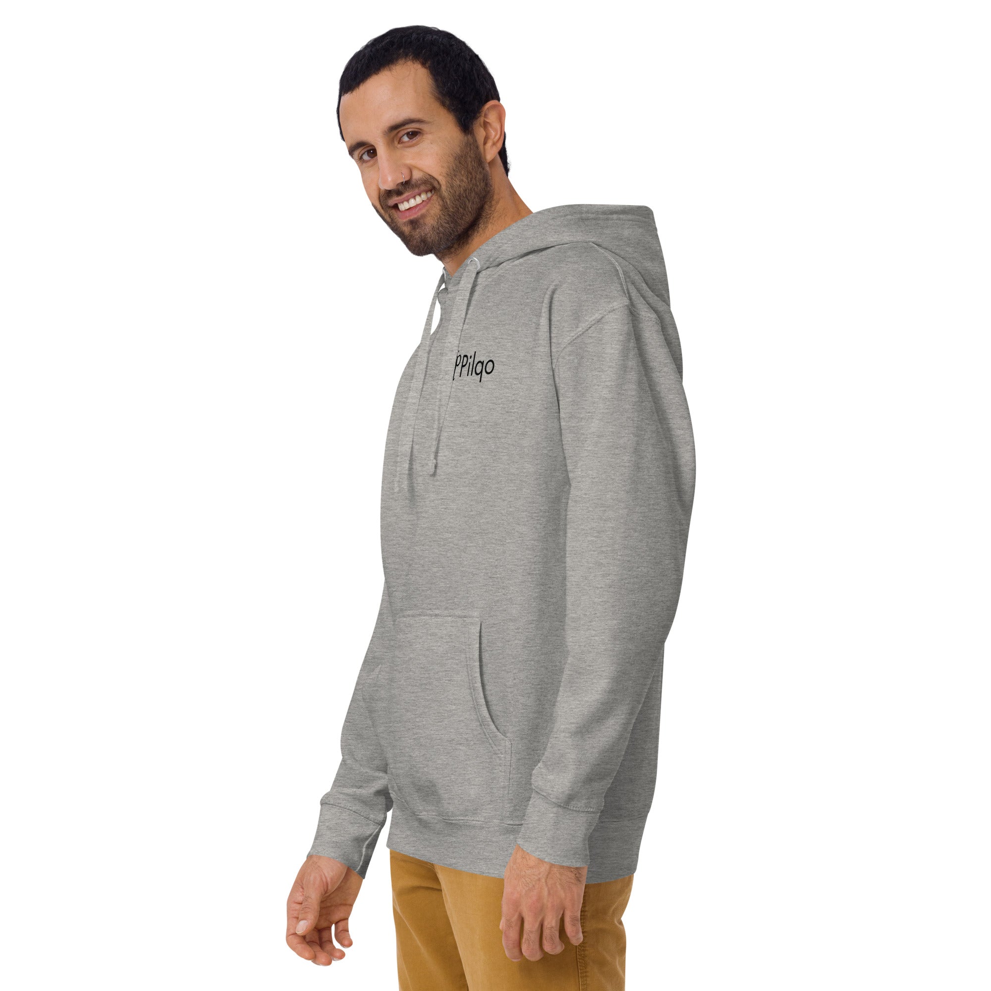 Hoodie mit Grafiken auf dem Rücken und Logo