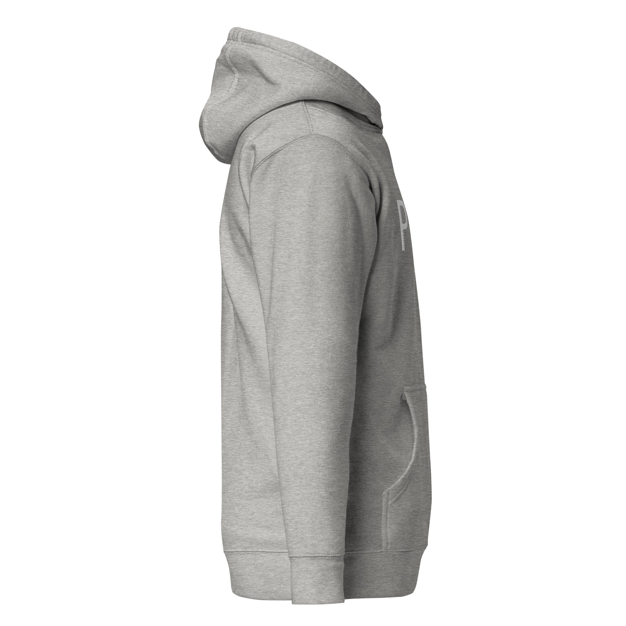 Hoodie with embroidery grey text