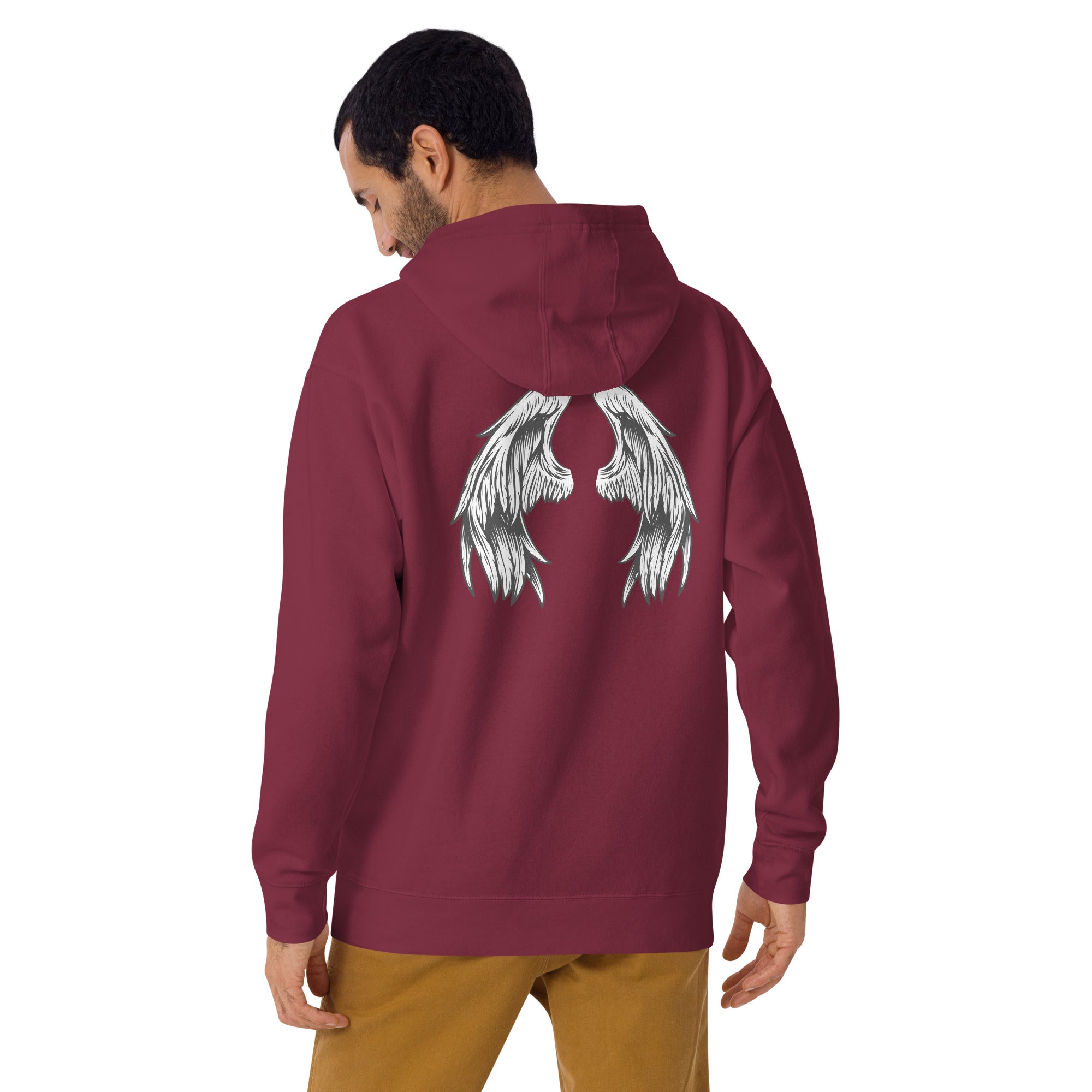 Hoodie mit Grafiken auf dem Rücken und Logo