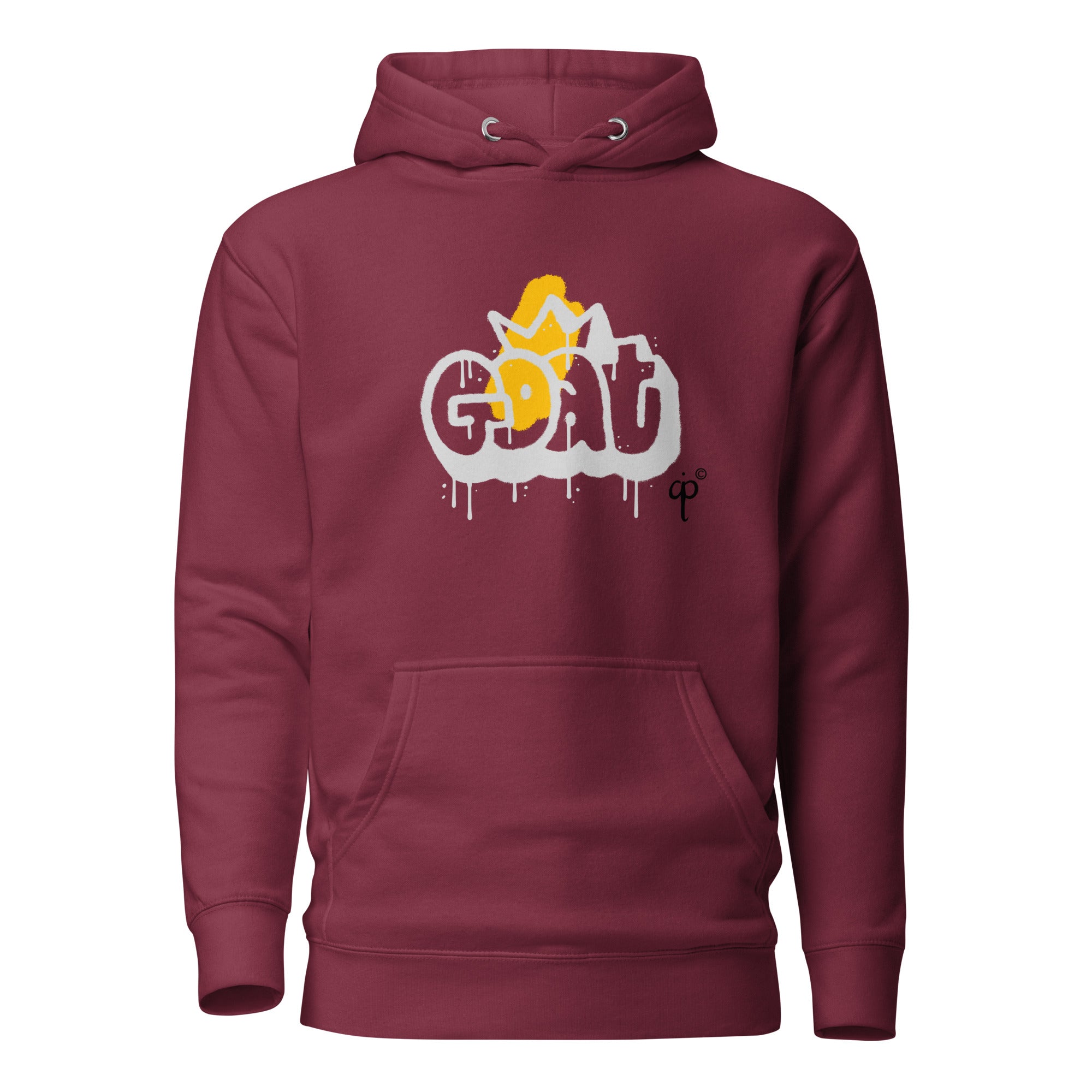 Unisex hoodie with the word goat in graffiti style