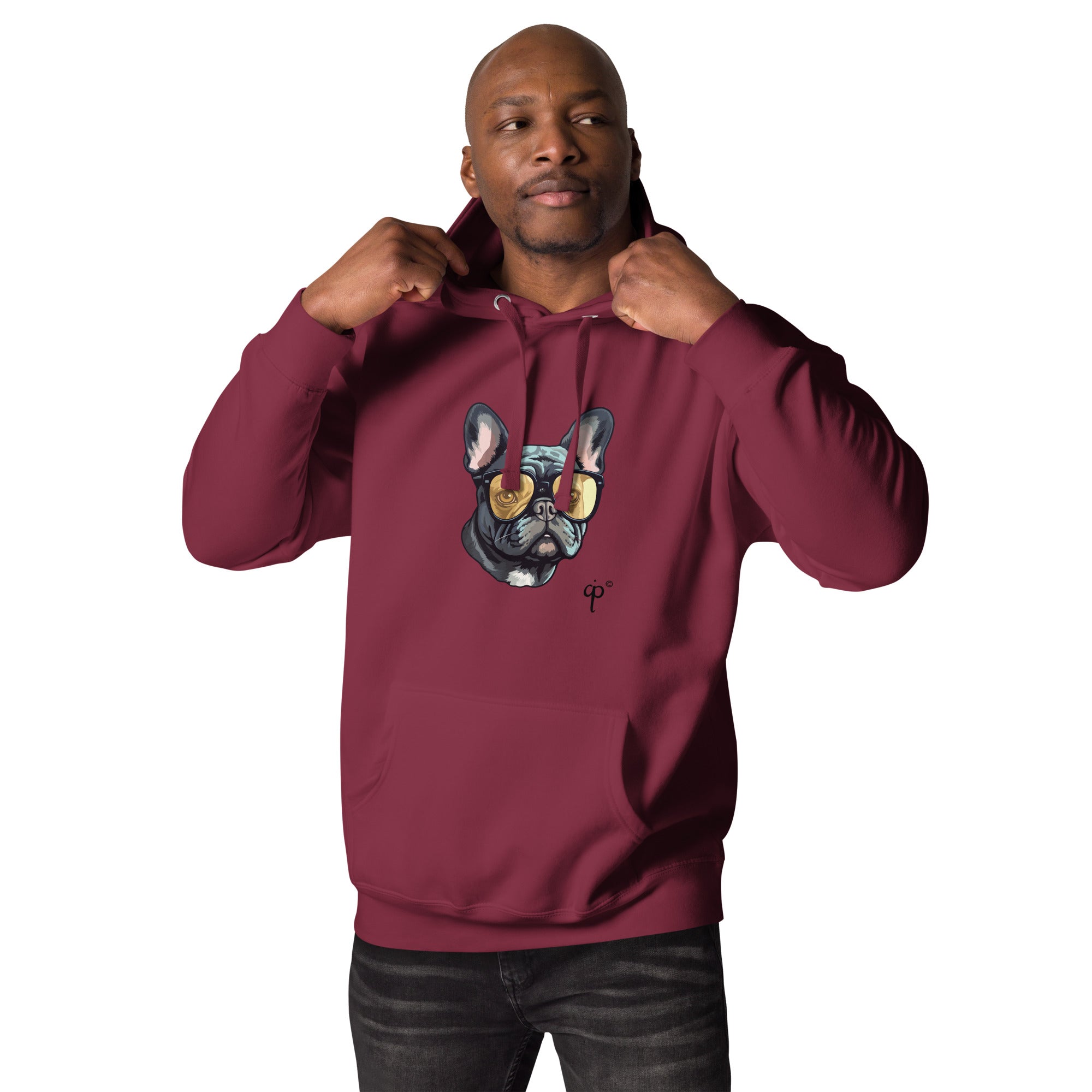 Unisex hoodie with dog graphics